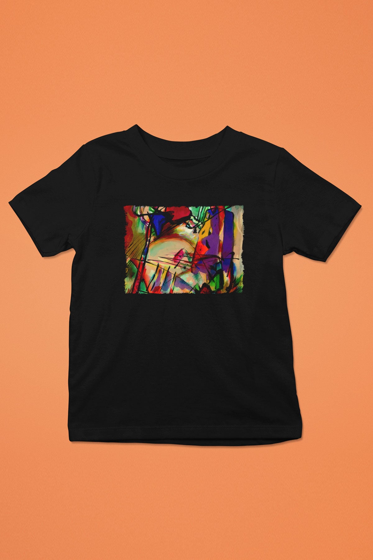 Ekspresyonizm Siyah Unisex Çocuk Tişört