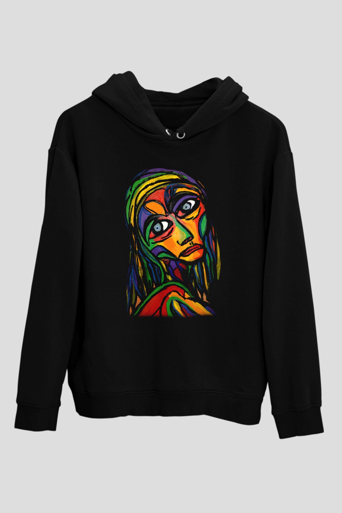Ekspresyonizm Siyah Unisex Hoodie