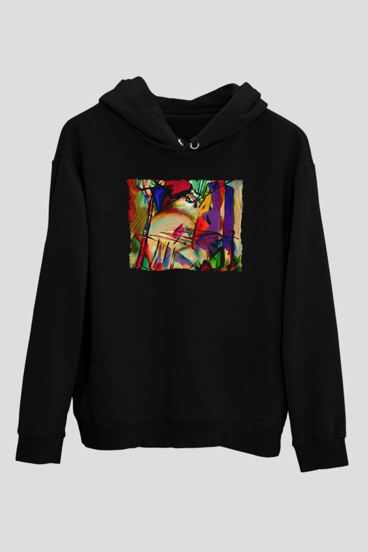 Ekspresyonizm Siyah Unisex Hoodie