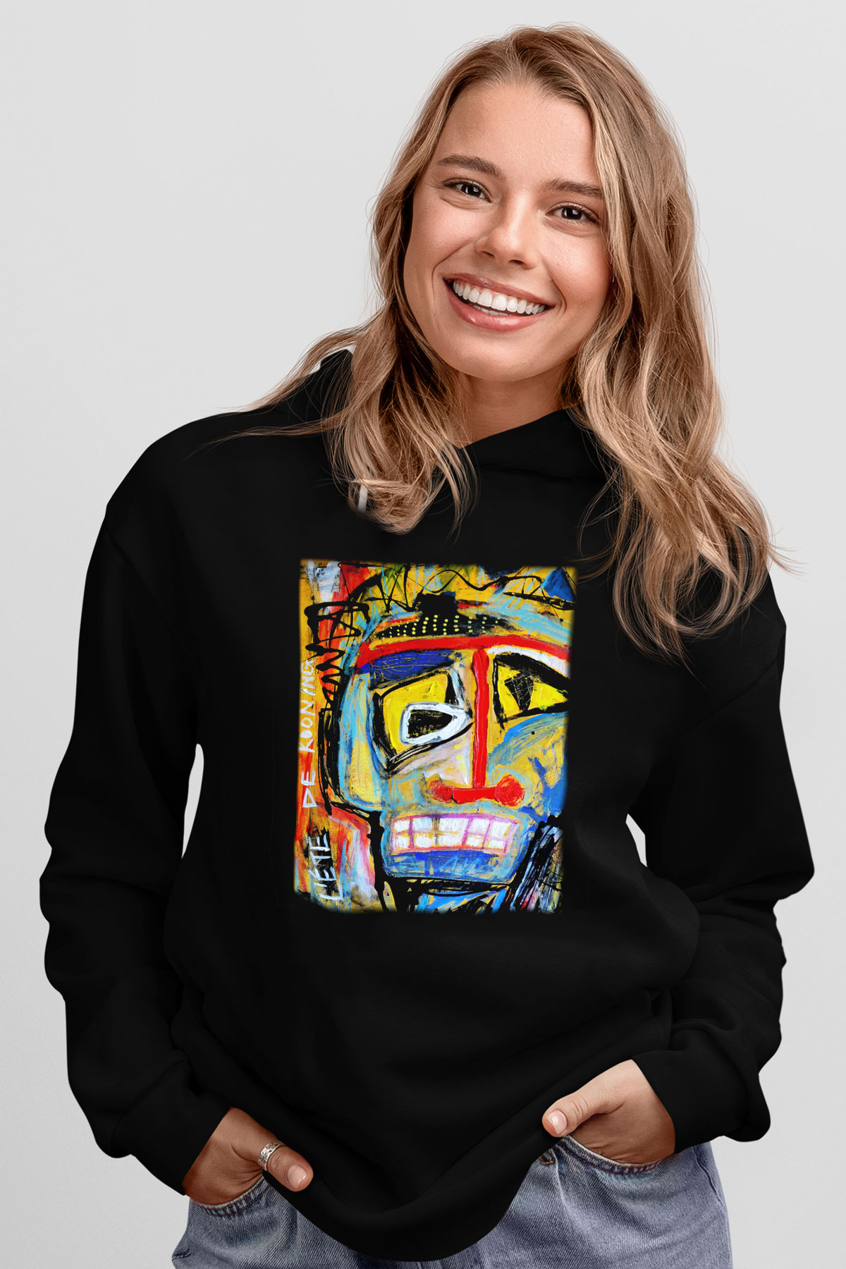 Ekspresyonizm Siyah Unisex Hoodie