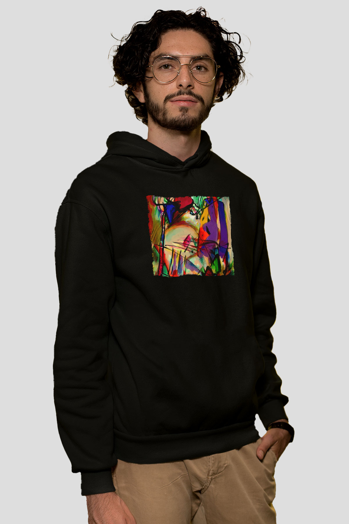 Ekspresyonizm Siyah Unisex Hoodie