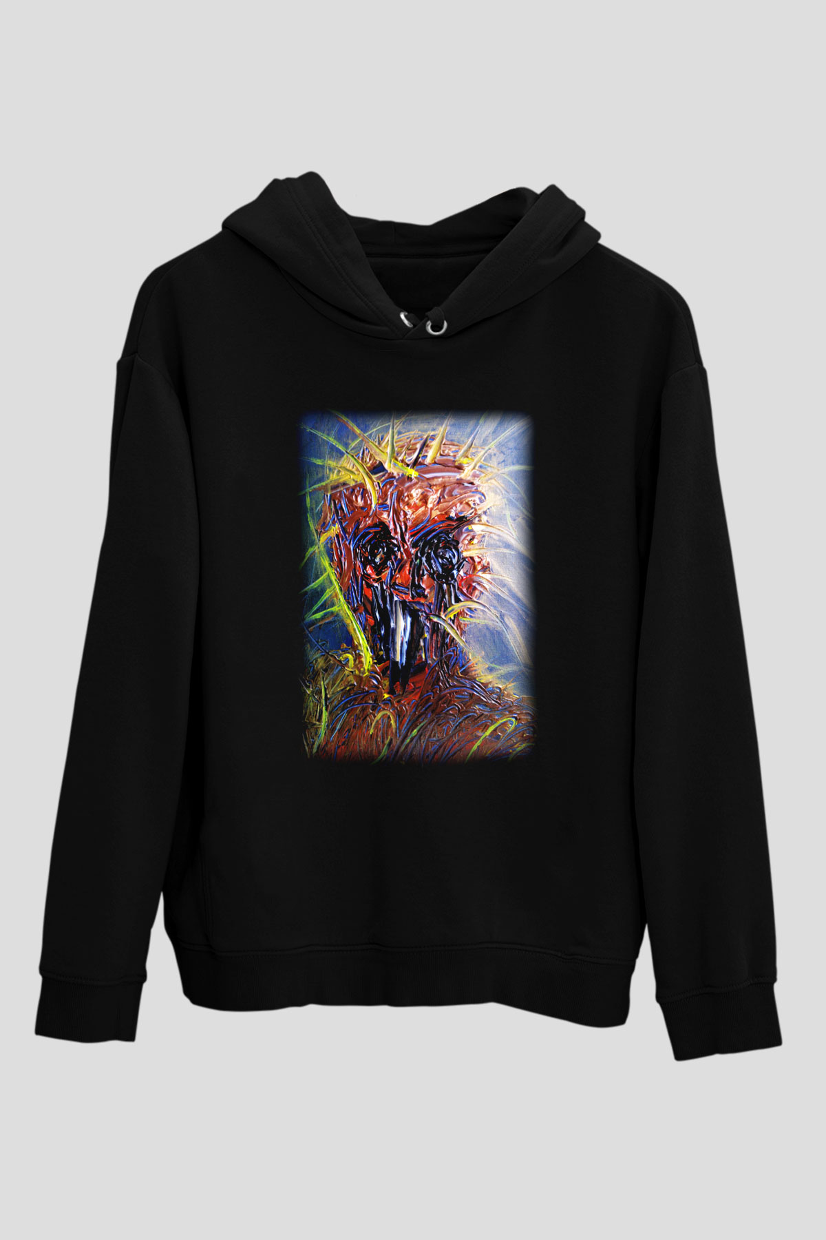 Ekspresyonizm Siyah Unisex Hoodie