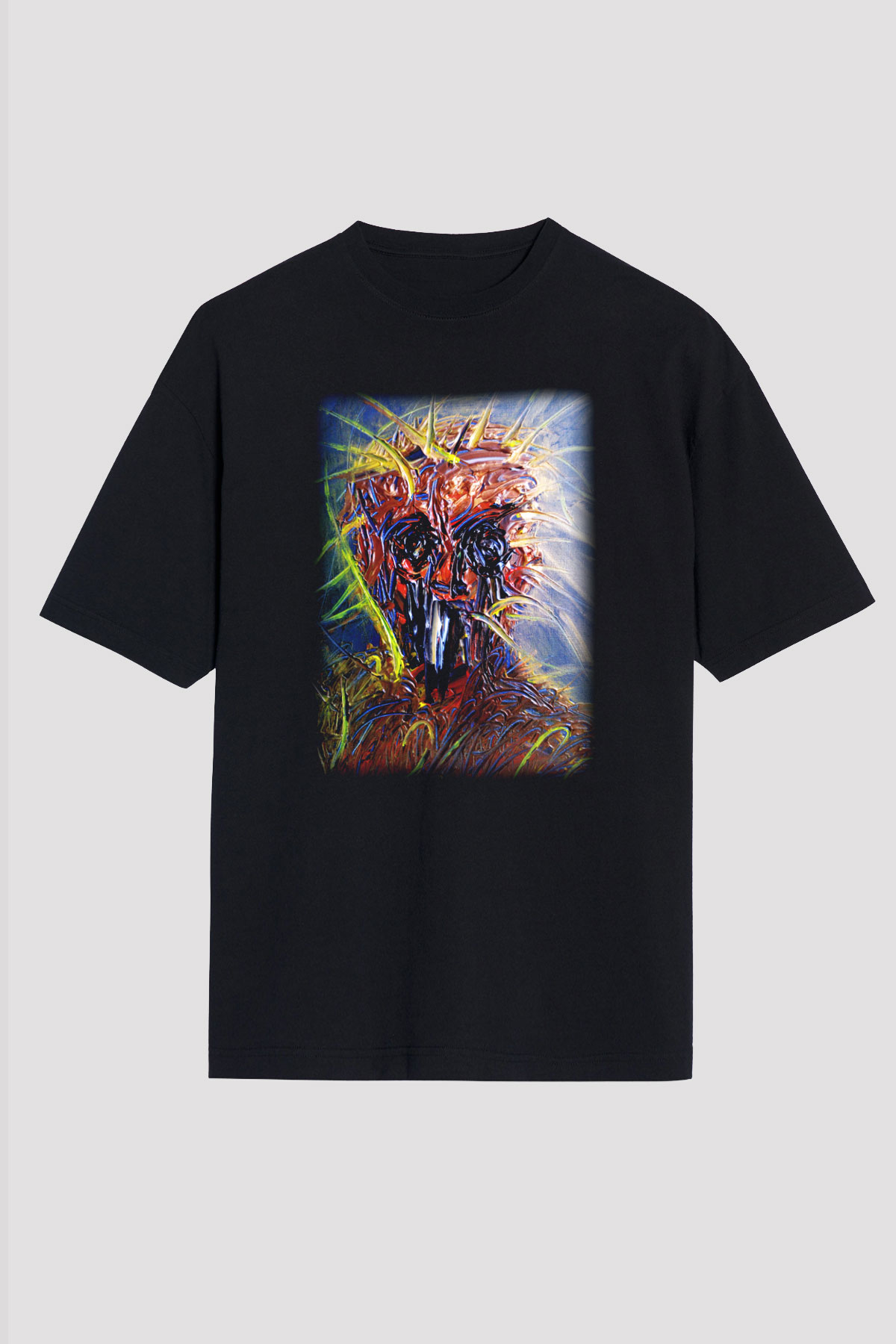 Ekspresyonizm Siyah Unisex Oversize Tişört T-Shirt
