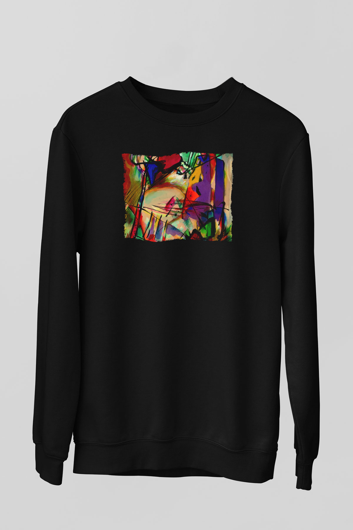 Ekspresyonizm Siyah Unisex Sweatshirt
