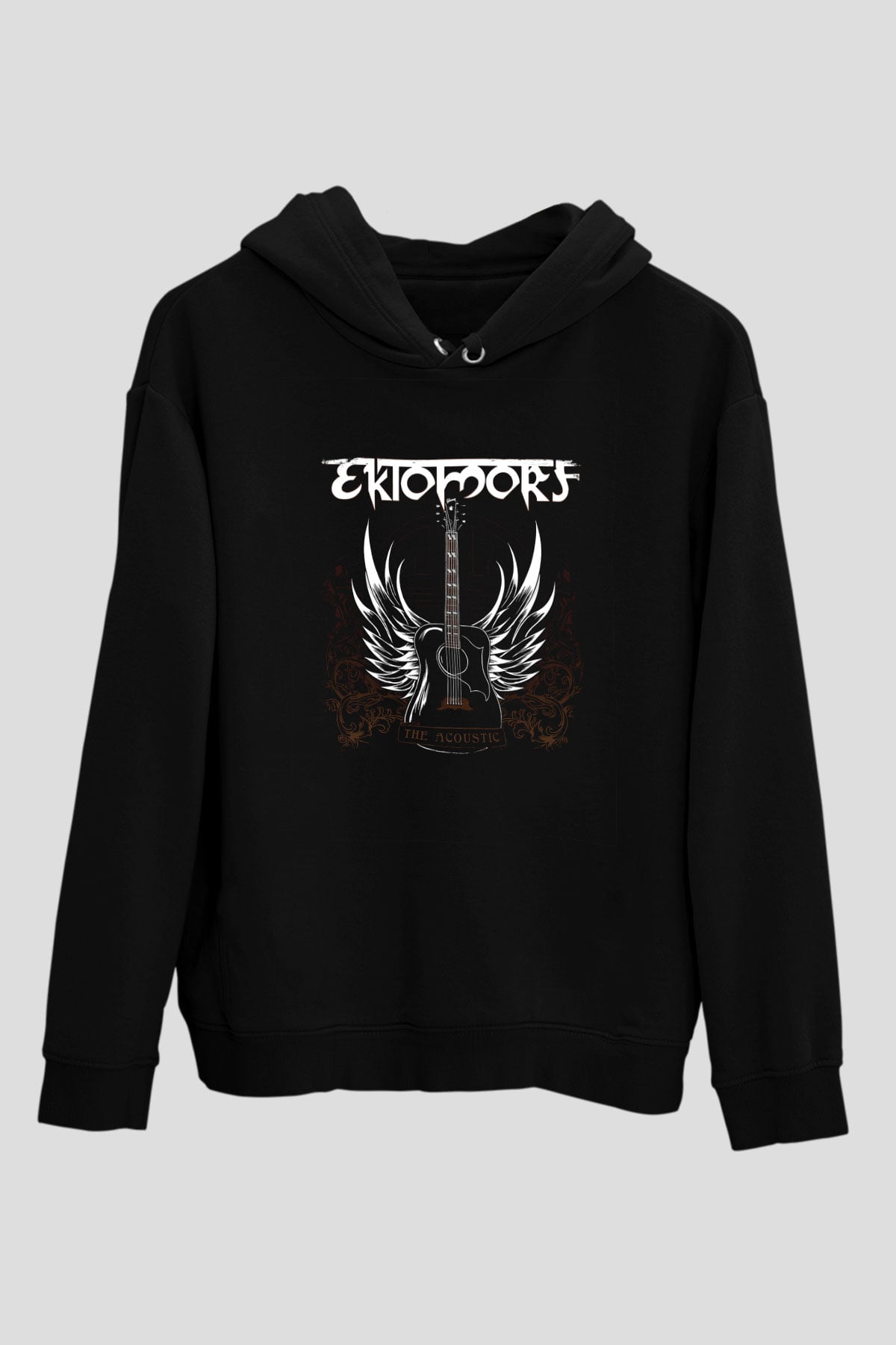 Ektomorf Baskılı Unisex Siyah Hoodie