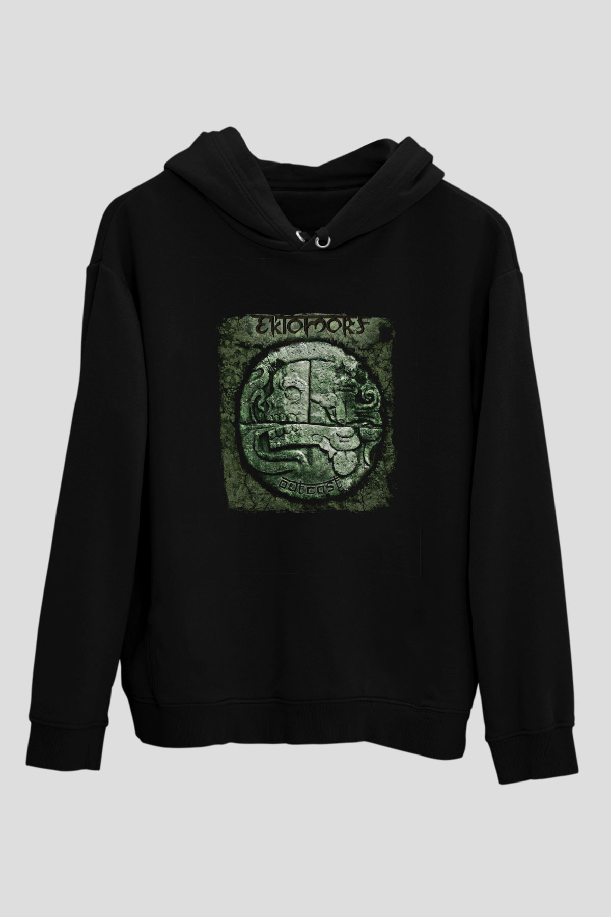 Ektomorf Baskılı Unisex Siyah Hoodie