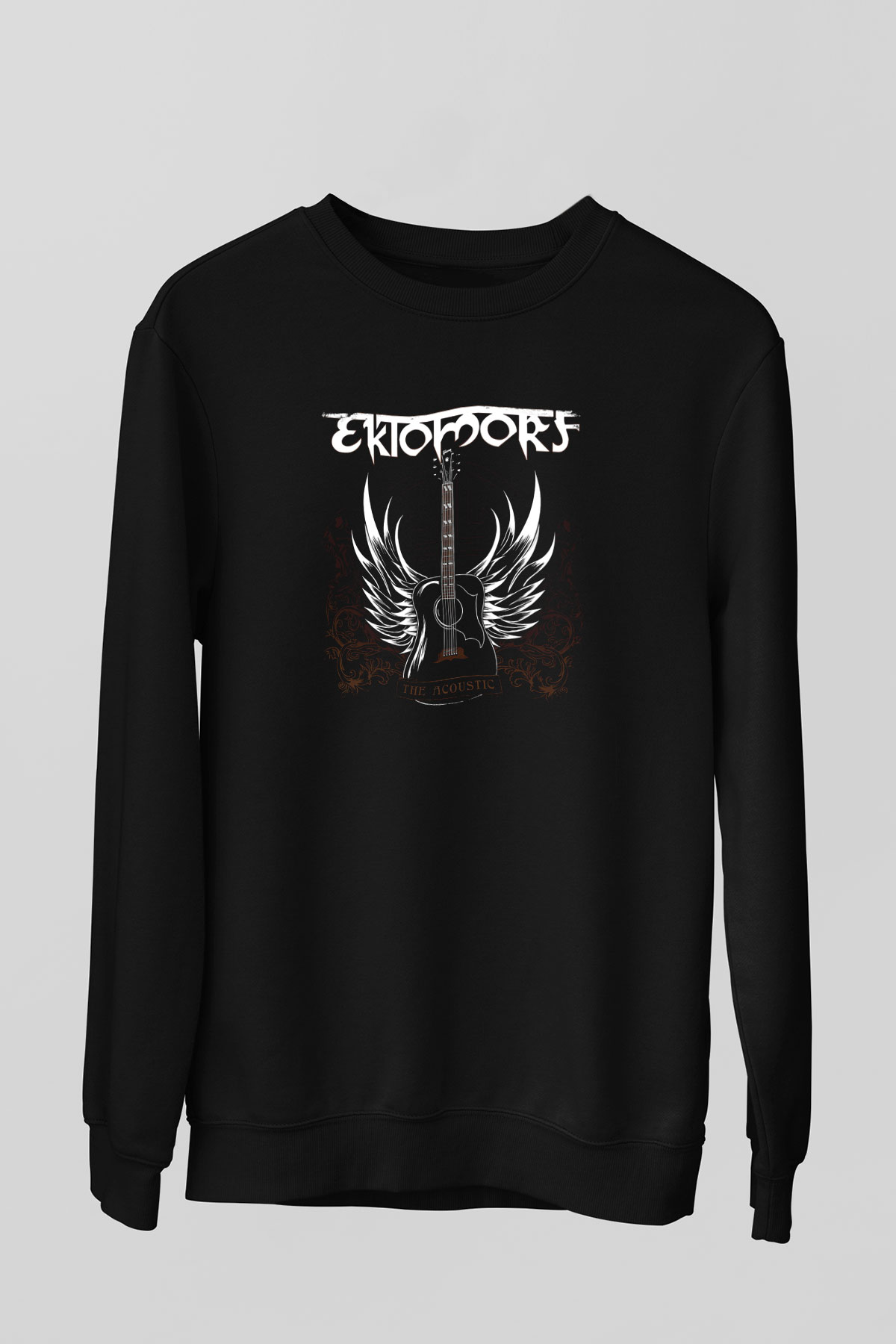Ektomorf Baskılı Unisex Siyah Sweatshirt