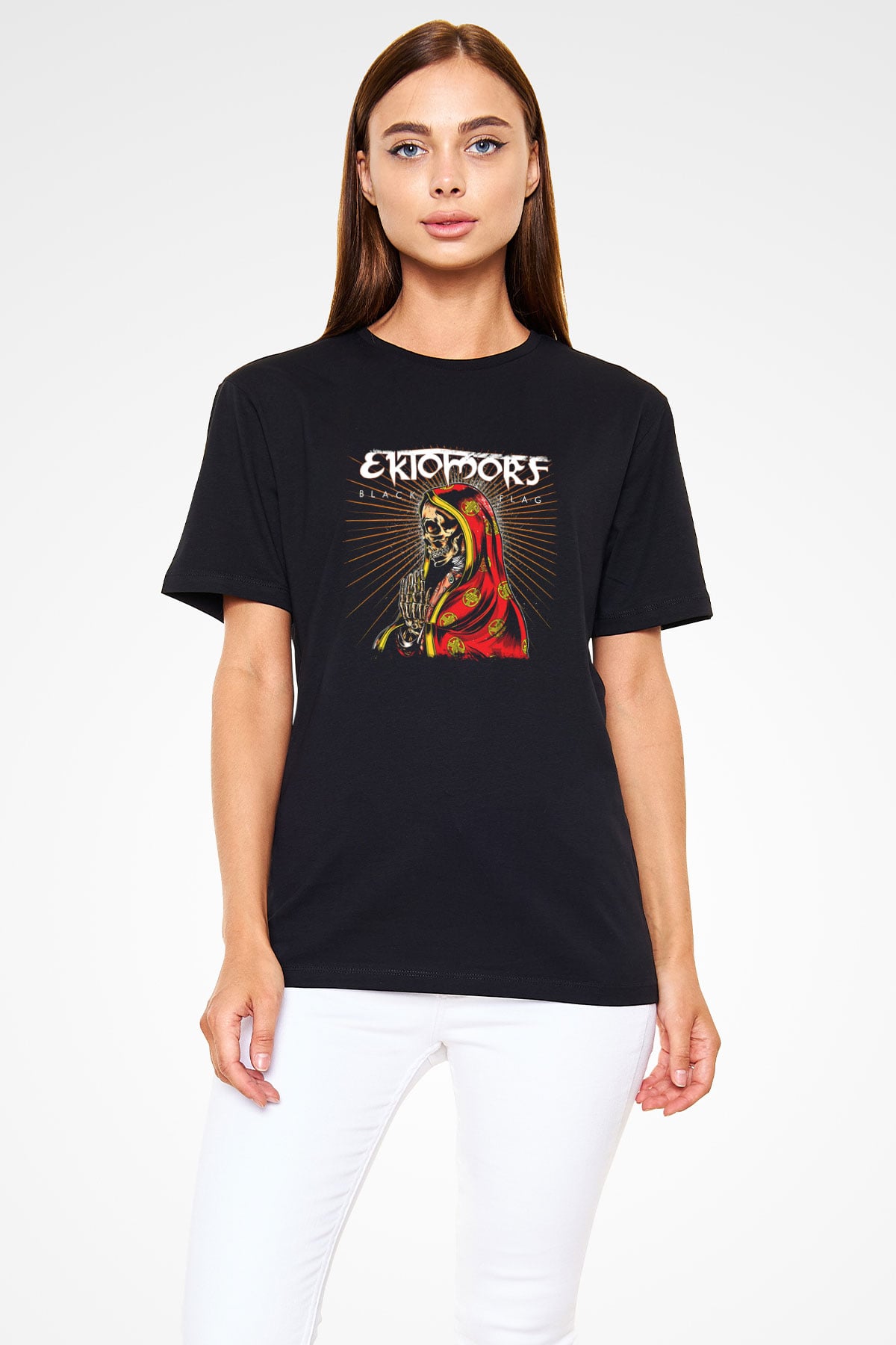 Ektomorf Baskılı Unisex Siyah Tişört