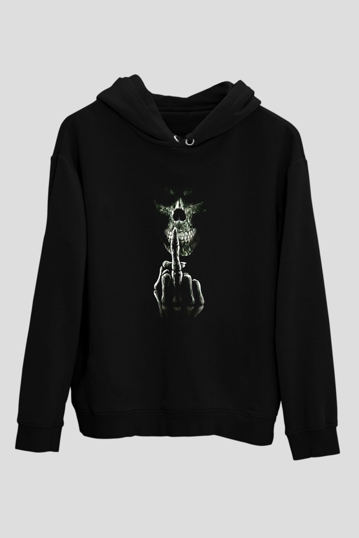 El Hareketi Yapan Kurukafa Siyah  Unisex Hoodie