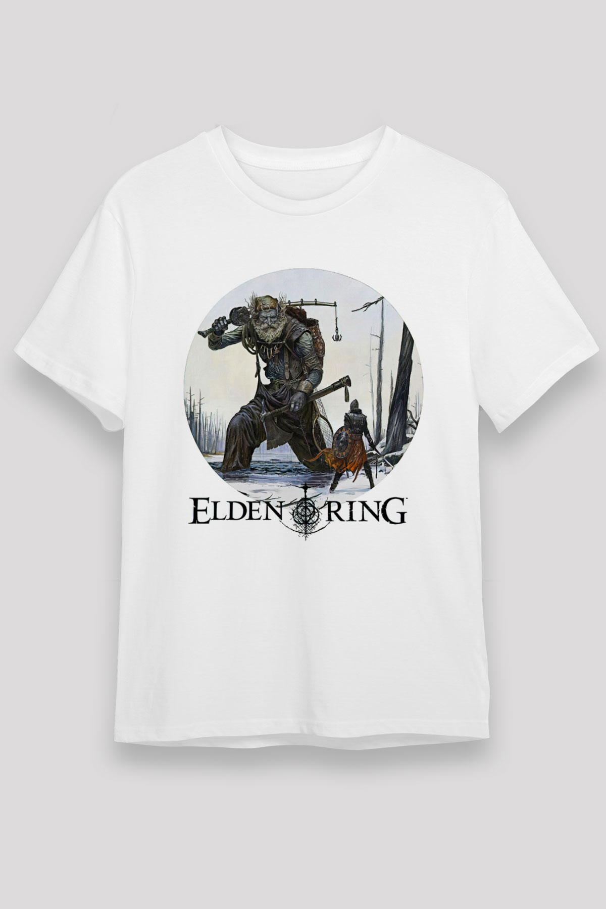 Elden Ring Baskılı Unisex Beyaz Tişört - Tshirt