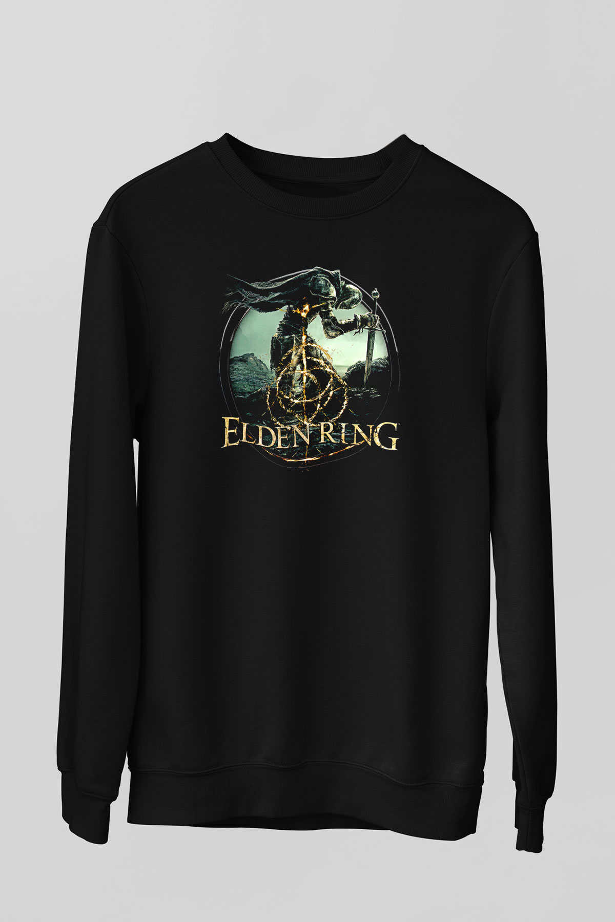 Elden Ring Baskılı Unisex Siyah Sweatshirt