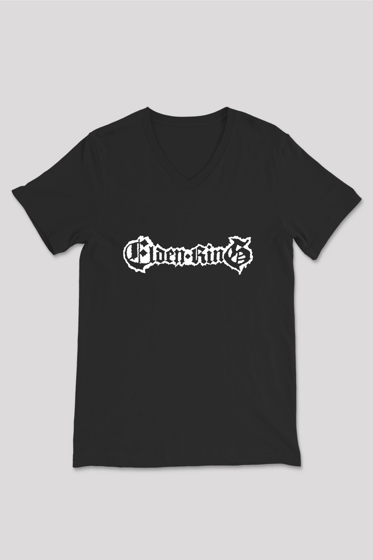 Elden Ring Baskılı Unisex Siyah V Yaka Tişört - Tshirt