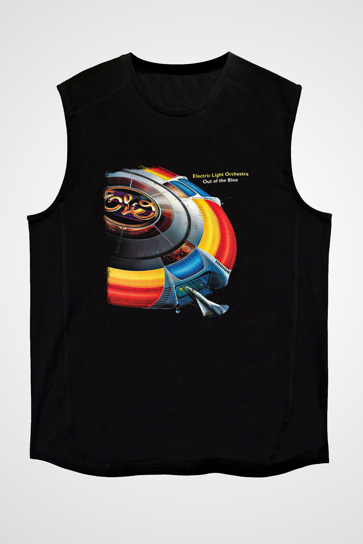 Electric Light Orchestra Baskılı Unisex Siyah Kolsuz Tişört