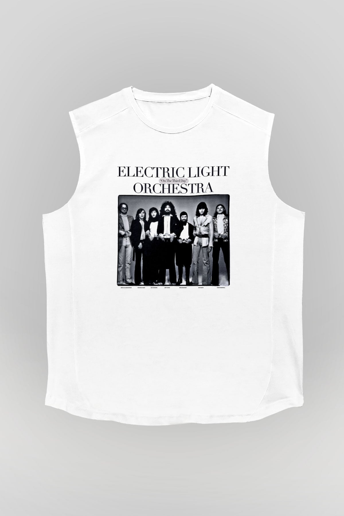 Electric Light Orchestra Baskılı Unisex Beyaz Kolsuz Tişört