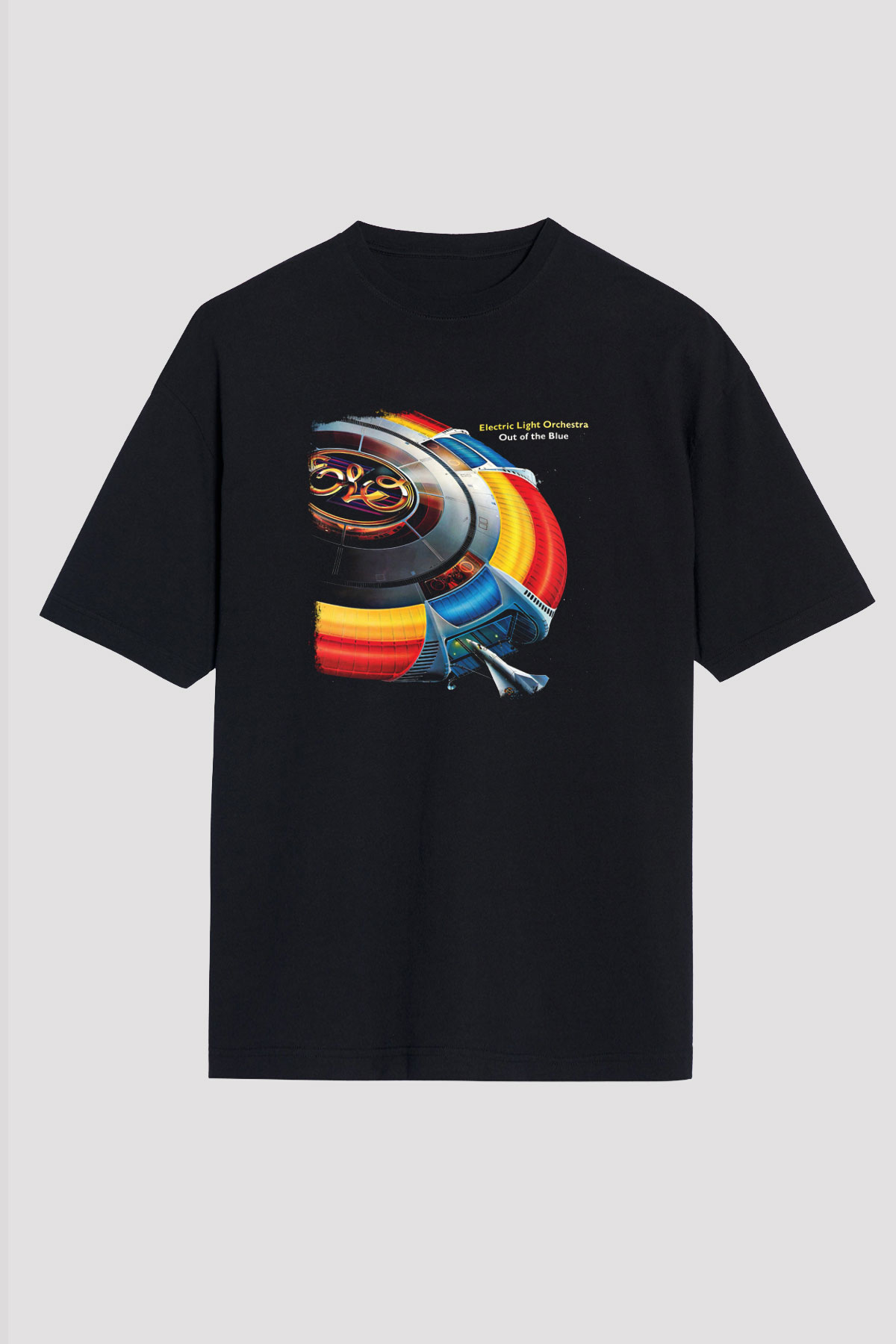 Electric Light Orchestra Baskılı Unisex Siyah Oversize Tişört