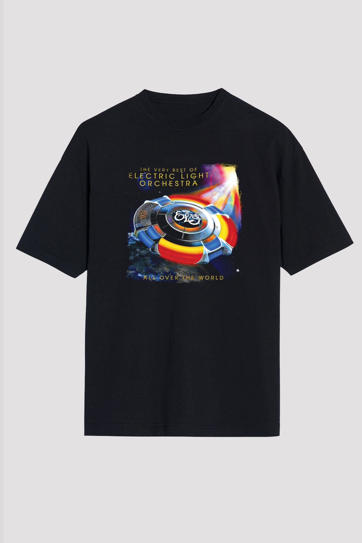 Electric Light Orchestra Baskılı Unisex Siyah Oversize Tişört