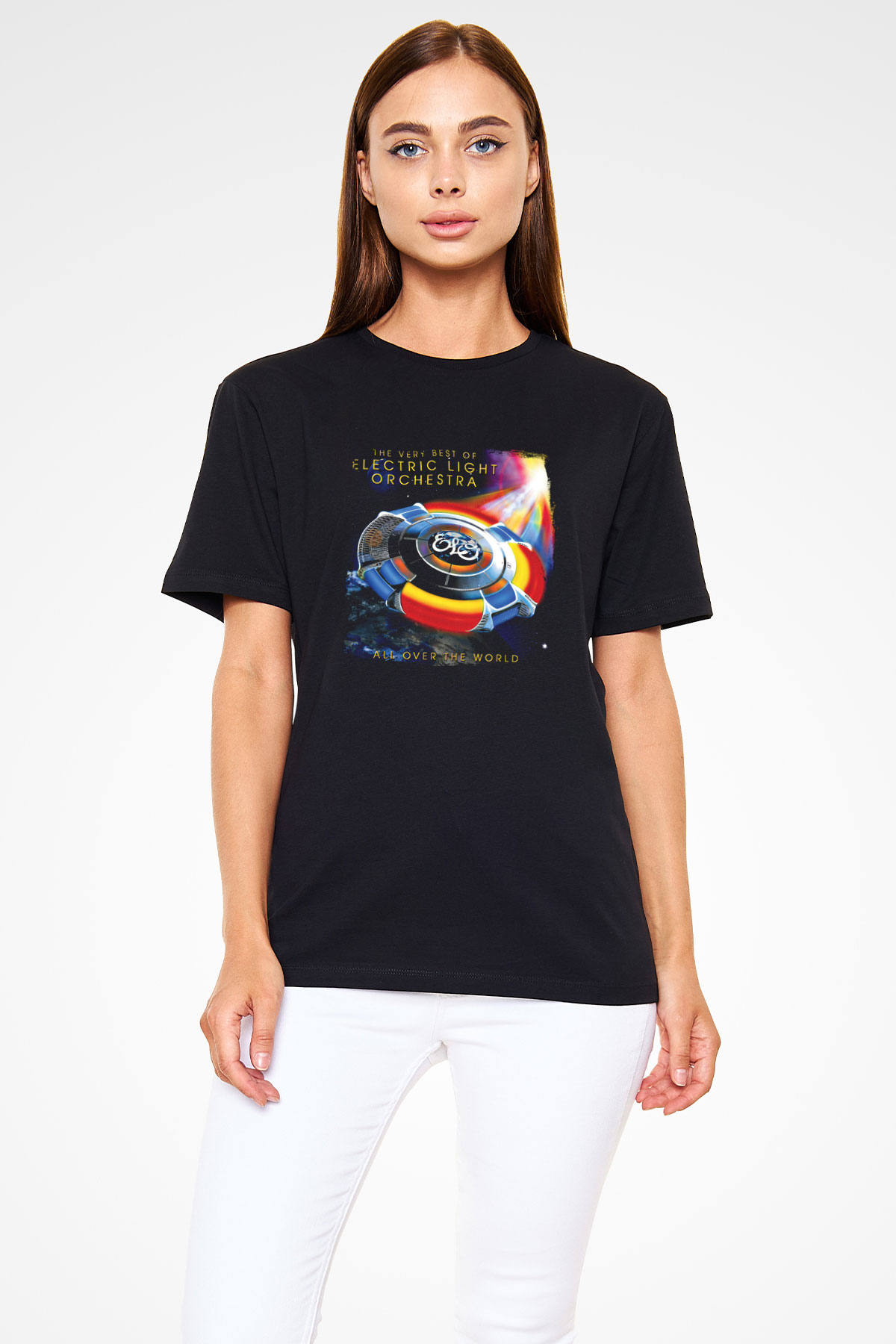Electric Light Orchestra Baskılı Unisex Siyah Tişört