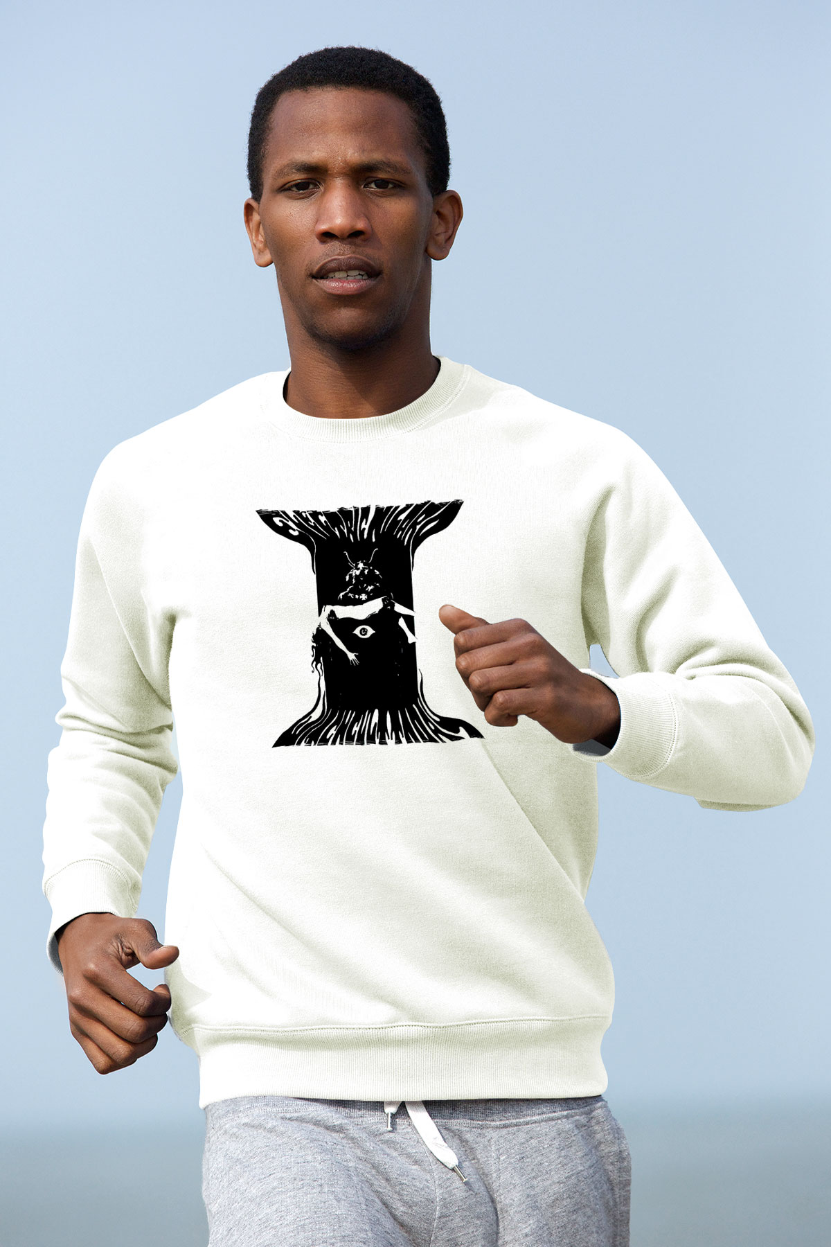 Electric Wizard Baskılı Beyaz Unisex Sweatshirt