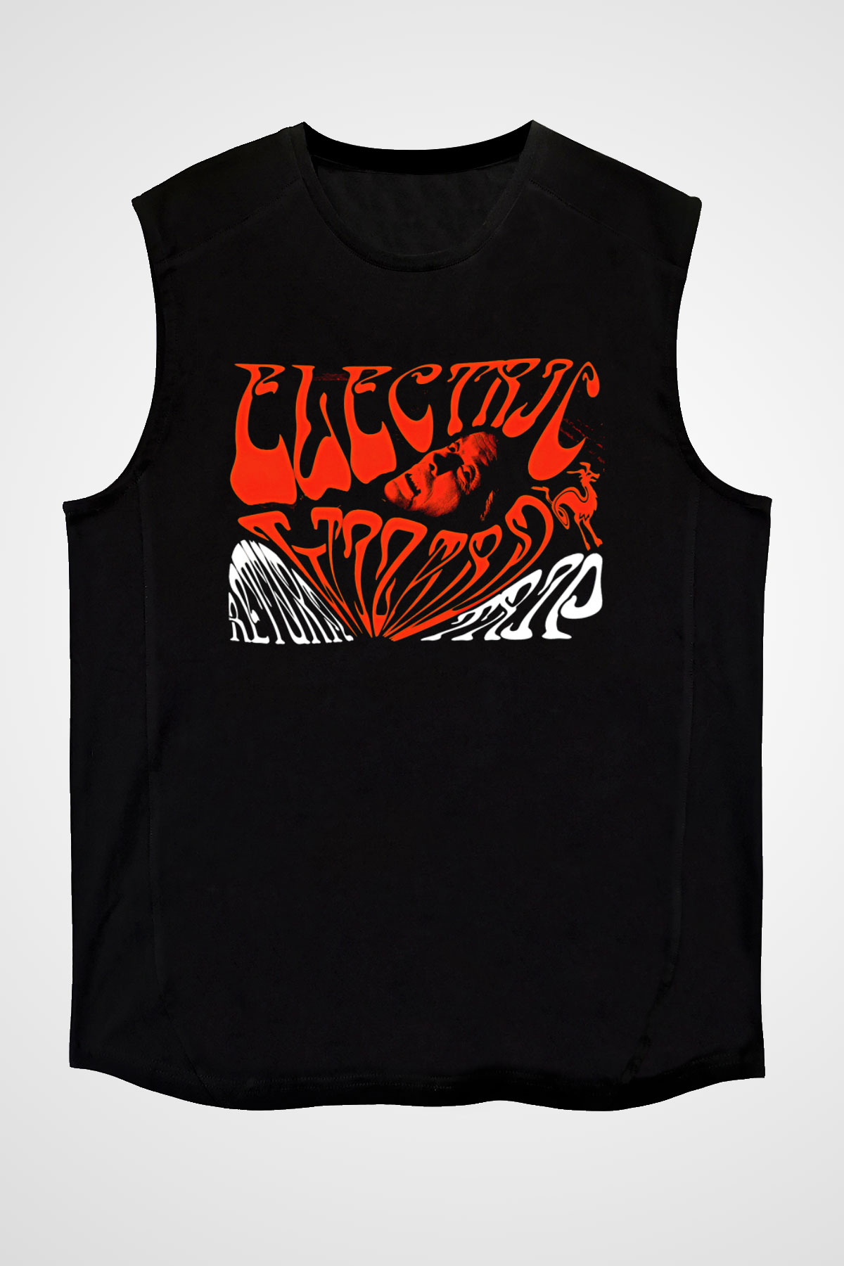 Electric Wizard Baskılı Unisex Siyah Kolsuz Tişört - Tshirt
