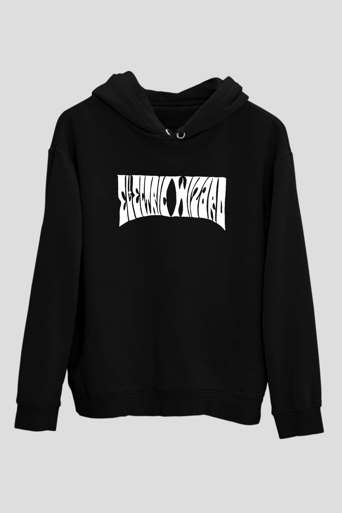 Electric Wizard Baskılı Unisex Siyah Kapüşonlu Sweatshirt