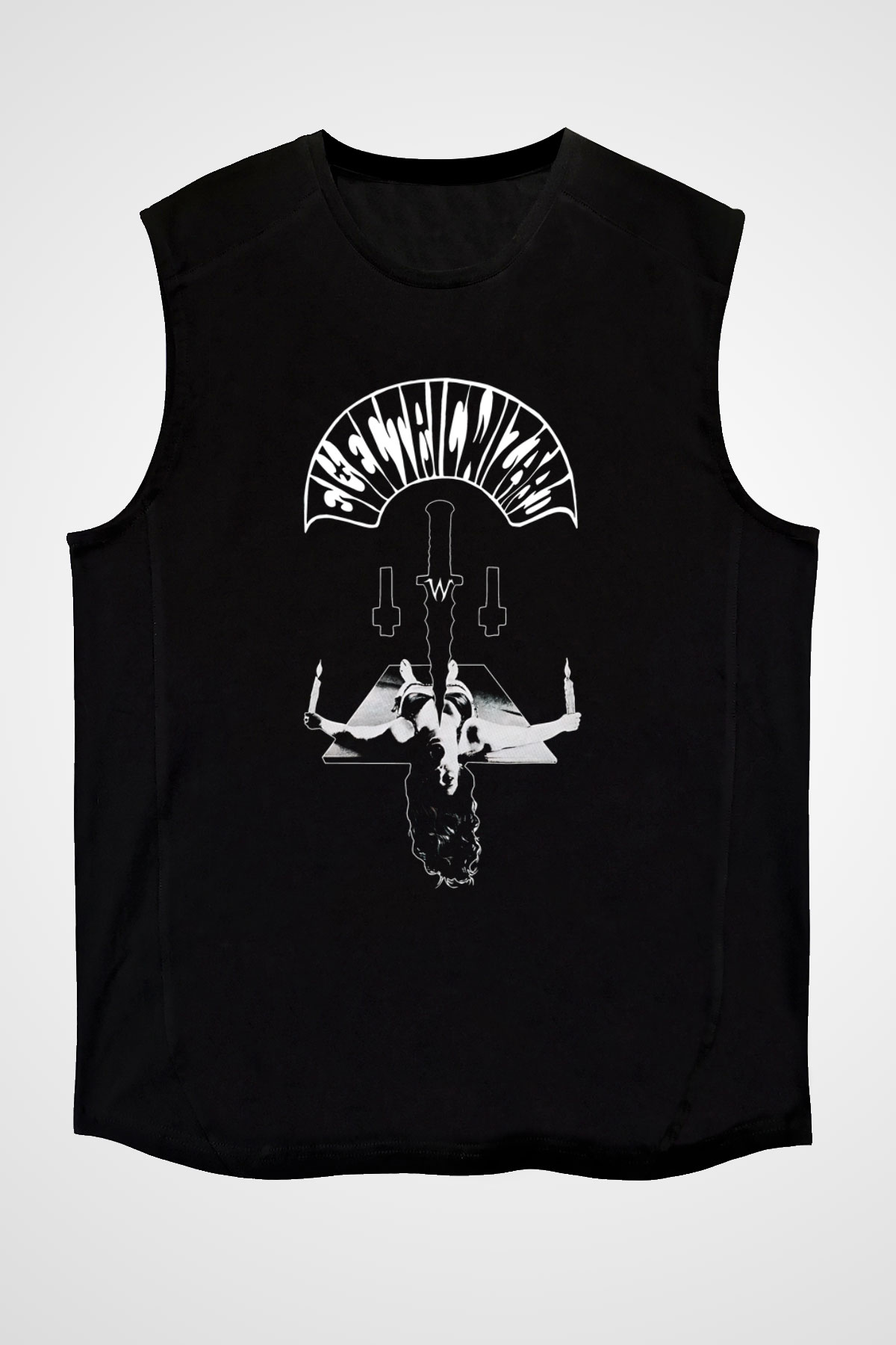 Electric Wizard Baskılı Unisex Siyah Kolsuz Tişört - Tshirt