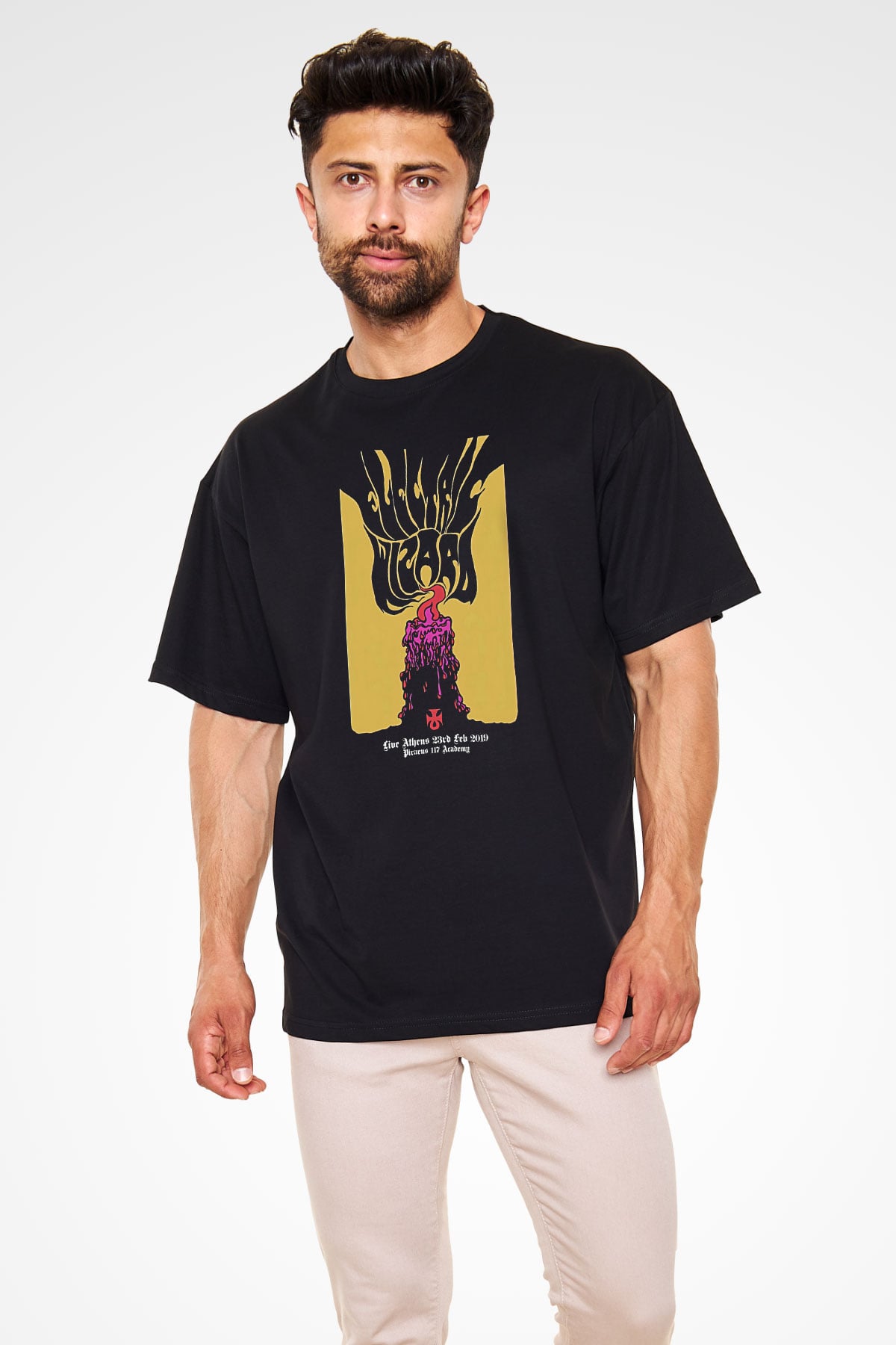 Electric Wizard Baskılı Unisex Siyah Oversize Tişört - Tshirt