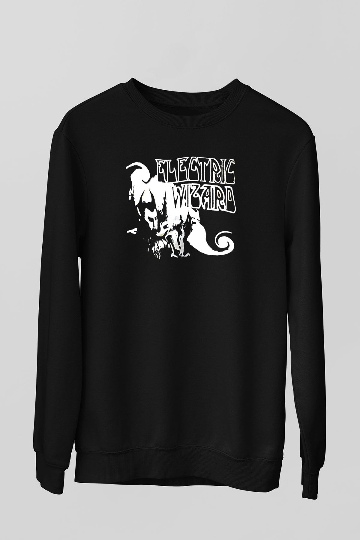Electric Wizard Baskılı Unisex Siyah Sweatshirt