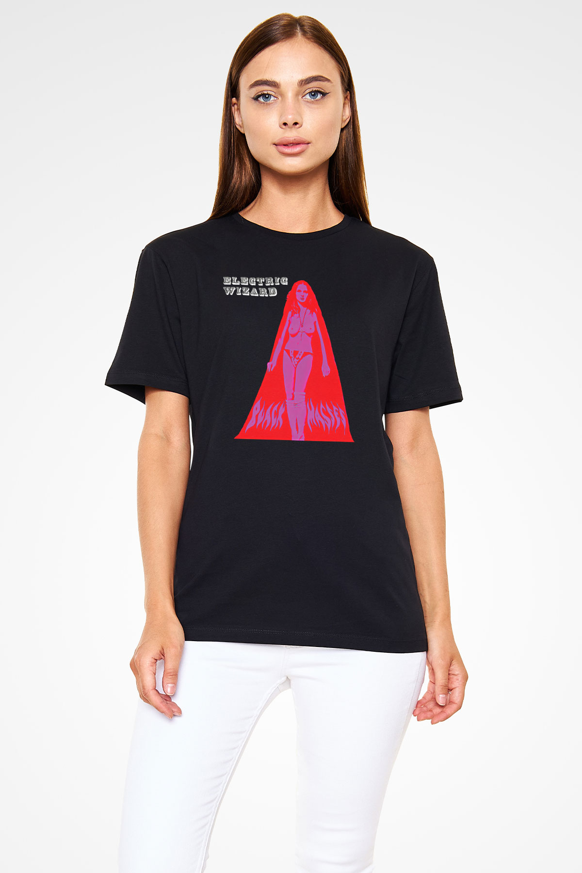 Electric Wizard Baskılı Unisex Siyah Tişört - Tshirt