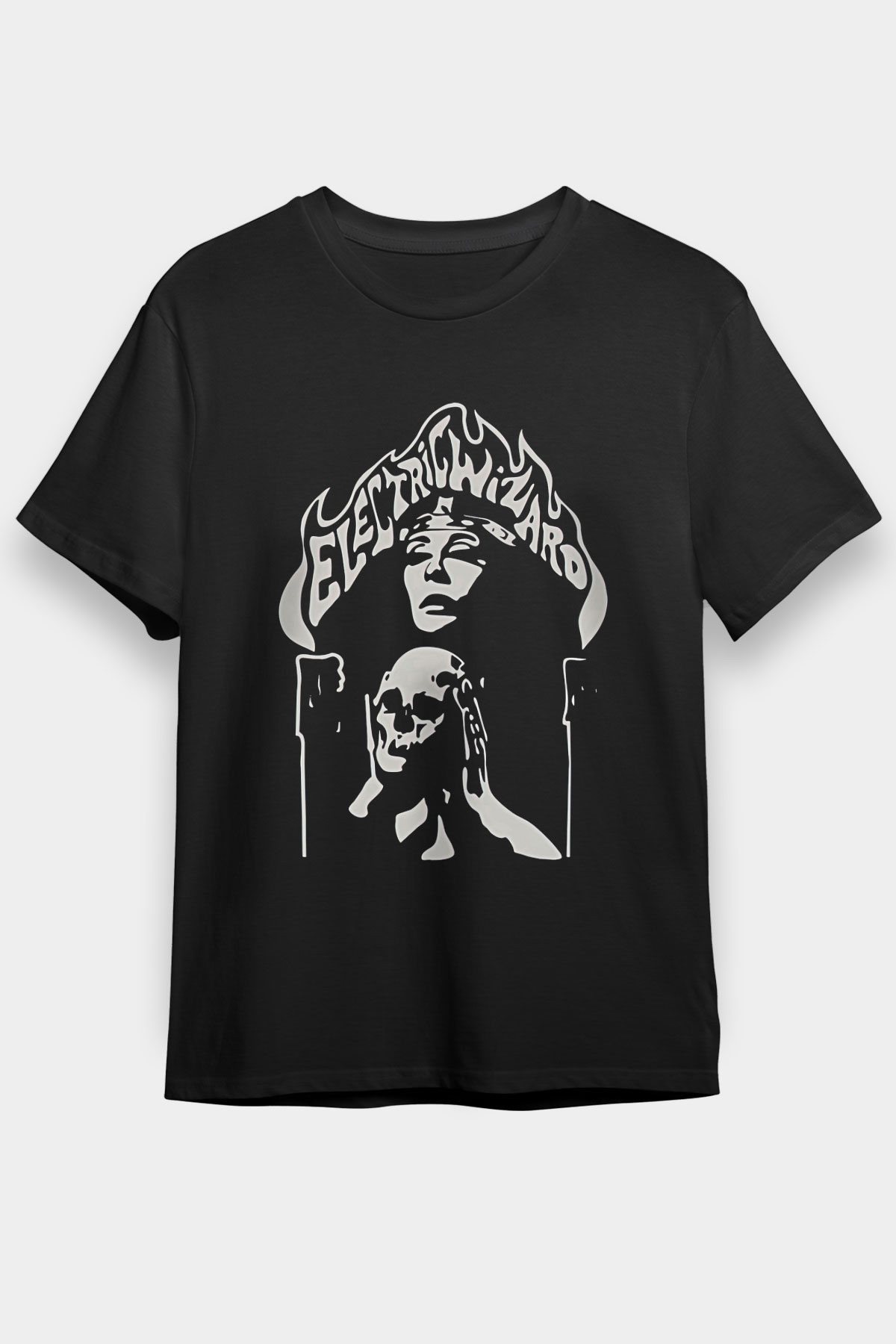 Electric Wizard Baskılı Unisex Siyah Tişört - Tshirt