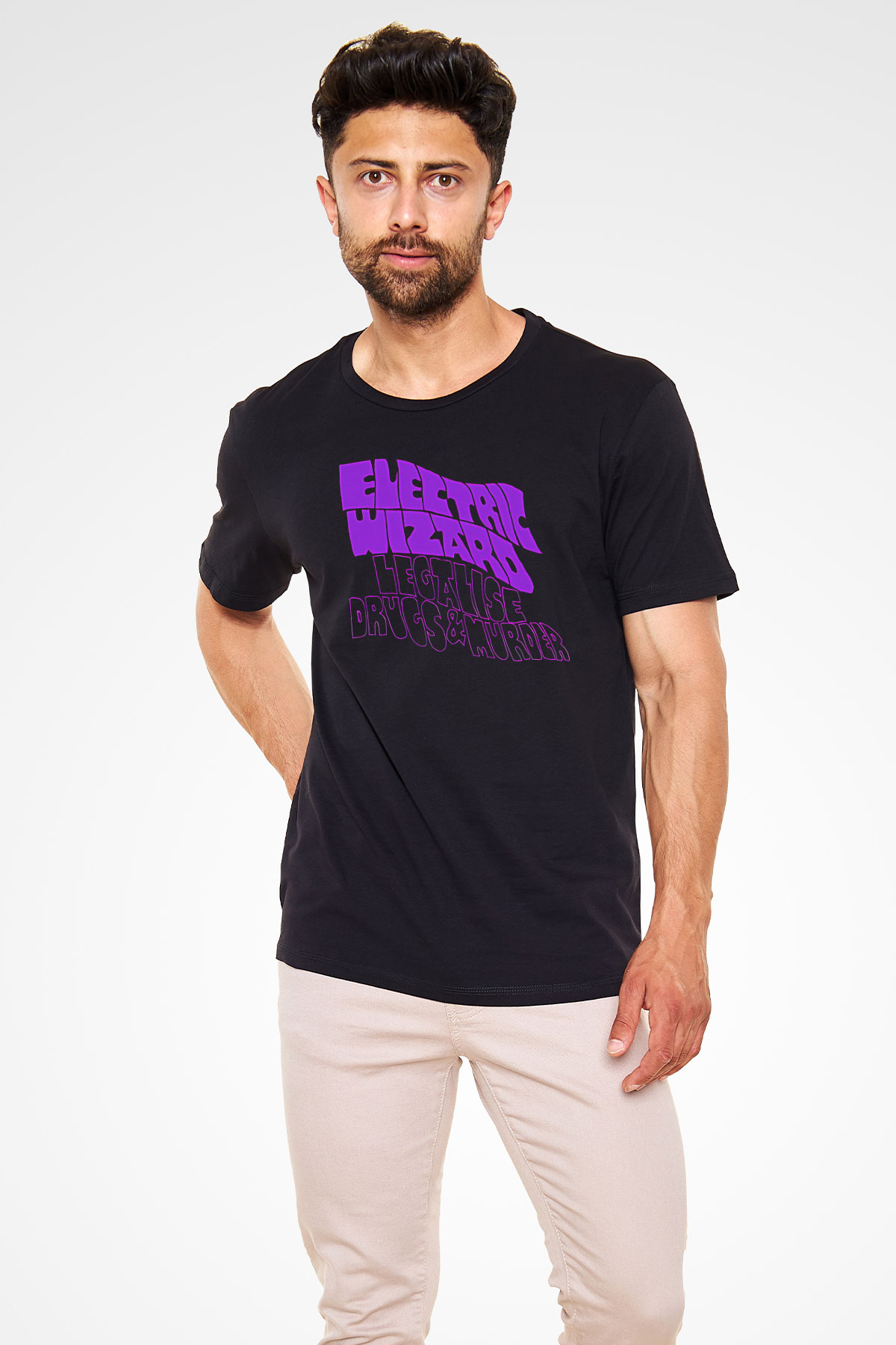 Electric Wizard Baskılı Unisex Siyah Tişört - Tshirt