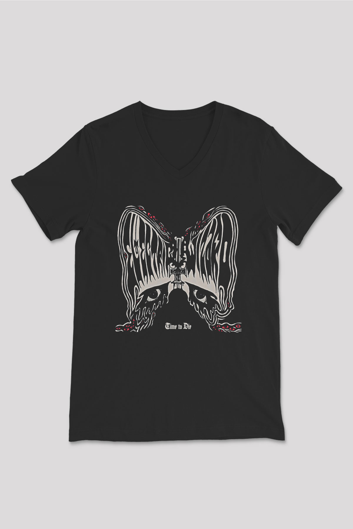 Electric Wizard Baskılı Unisex Siyah V Yaka Tişört - Tshirt