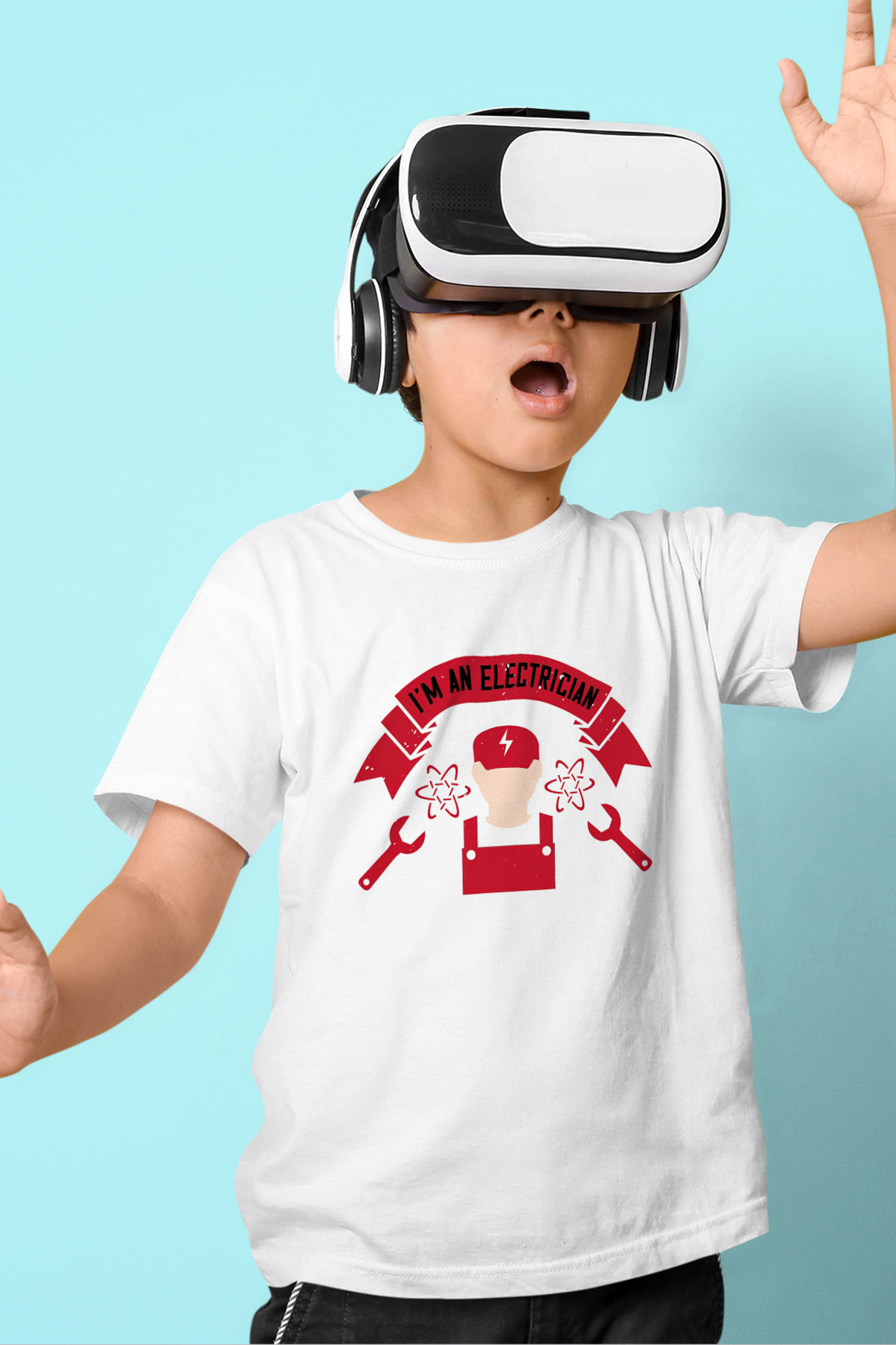 Elektrikçi Beyaz Unisex Çocuk Tişört