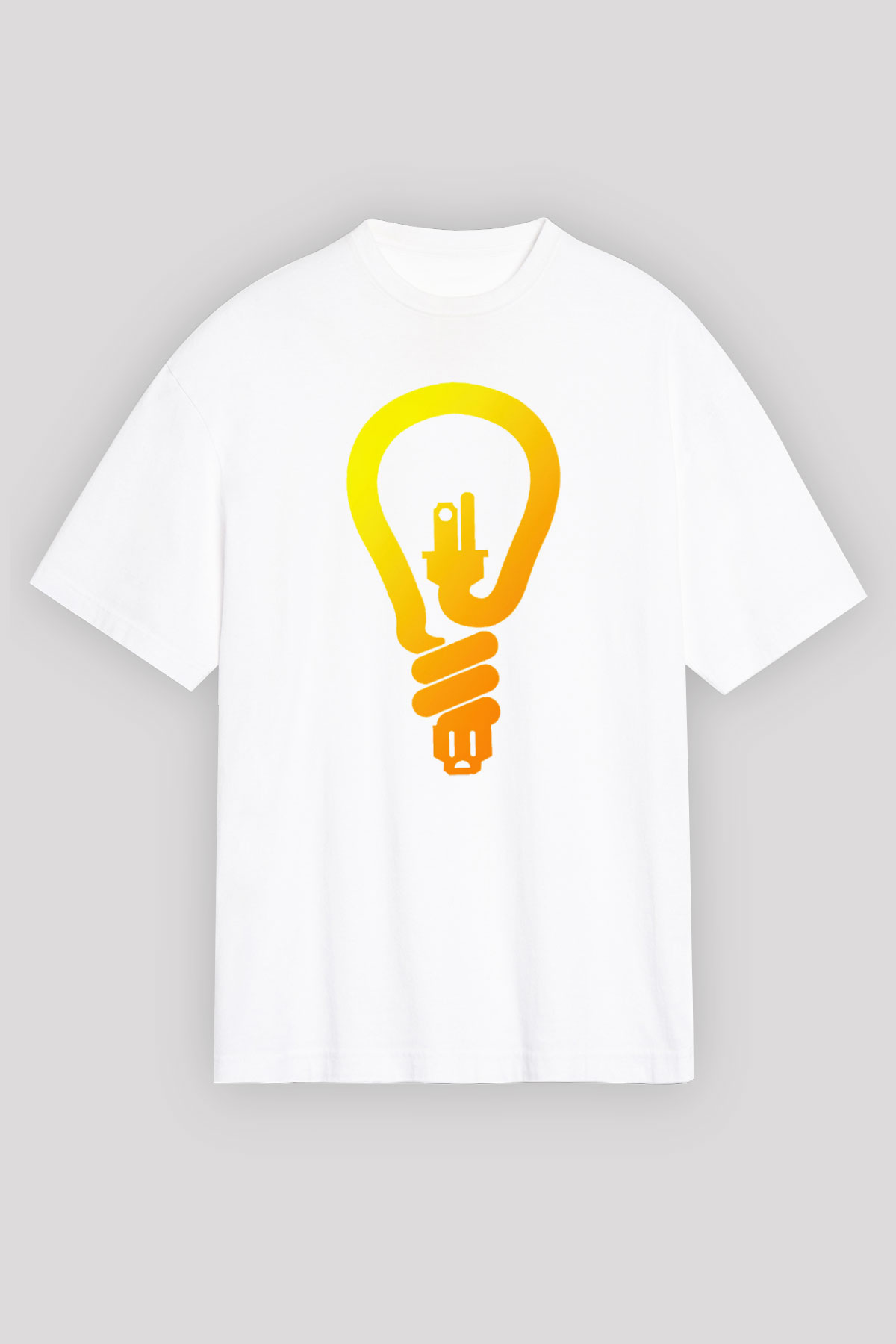 Elektrikçi Beyaz Unisex Oversize Tişört T-Shirt