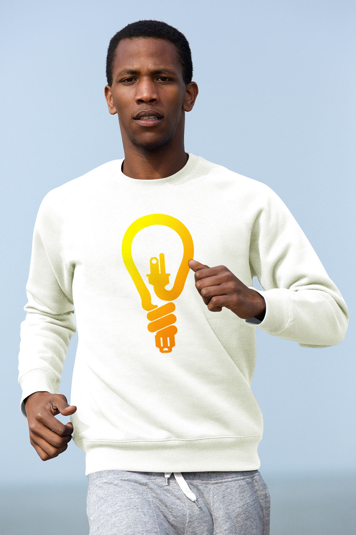 Elektrikçi Beyaz Unisex Sweatshirt