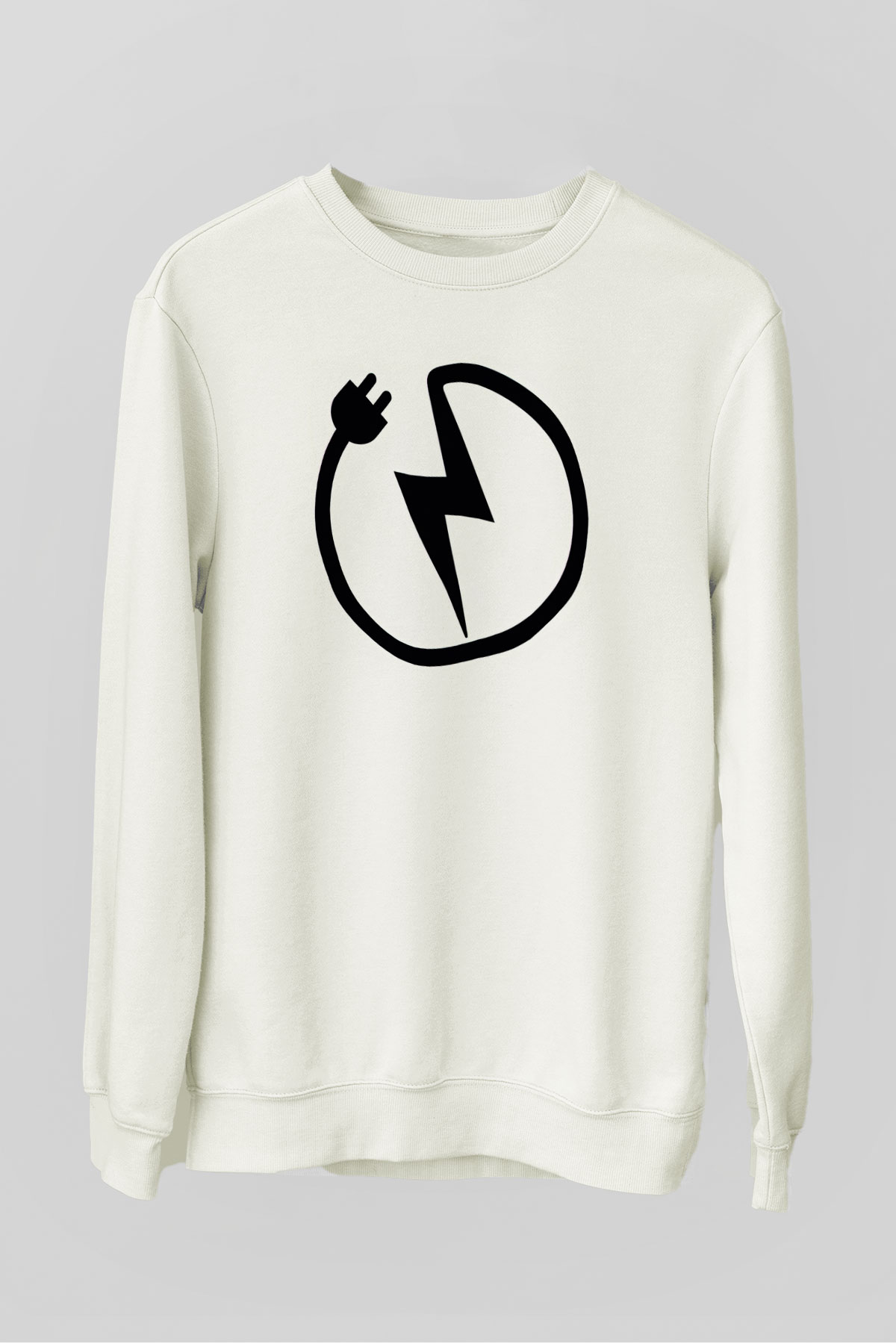 Elektrikçi Beyaz Unisex Sweatshirt