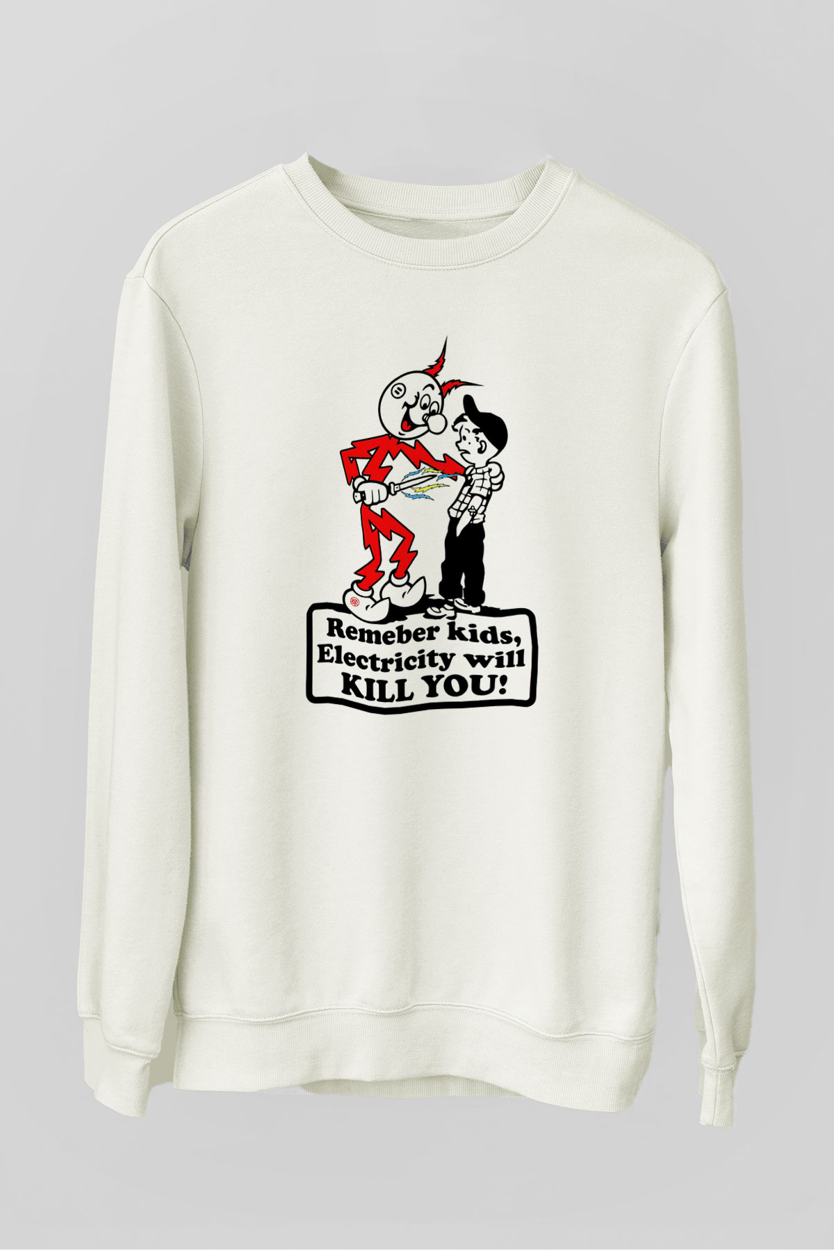 Elektrikçi Beyaz Unisex Sweatshirt
