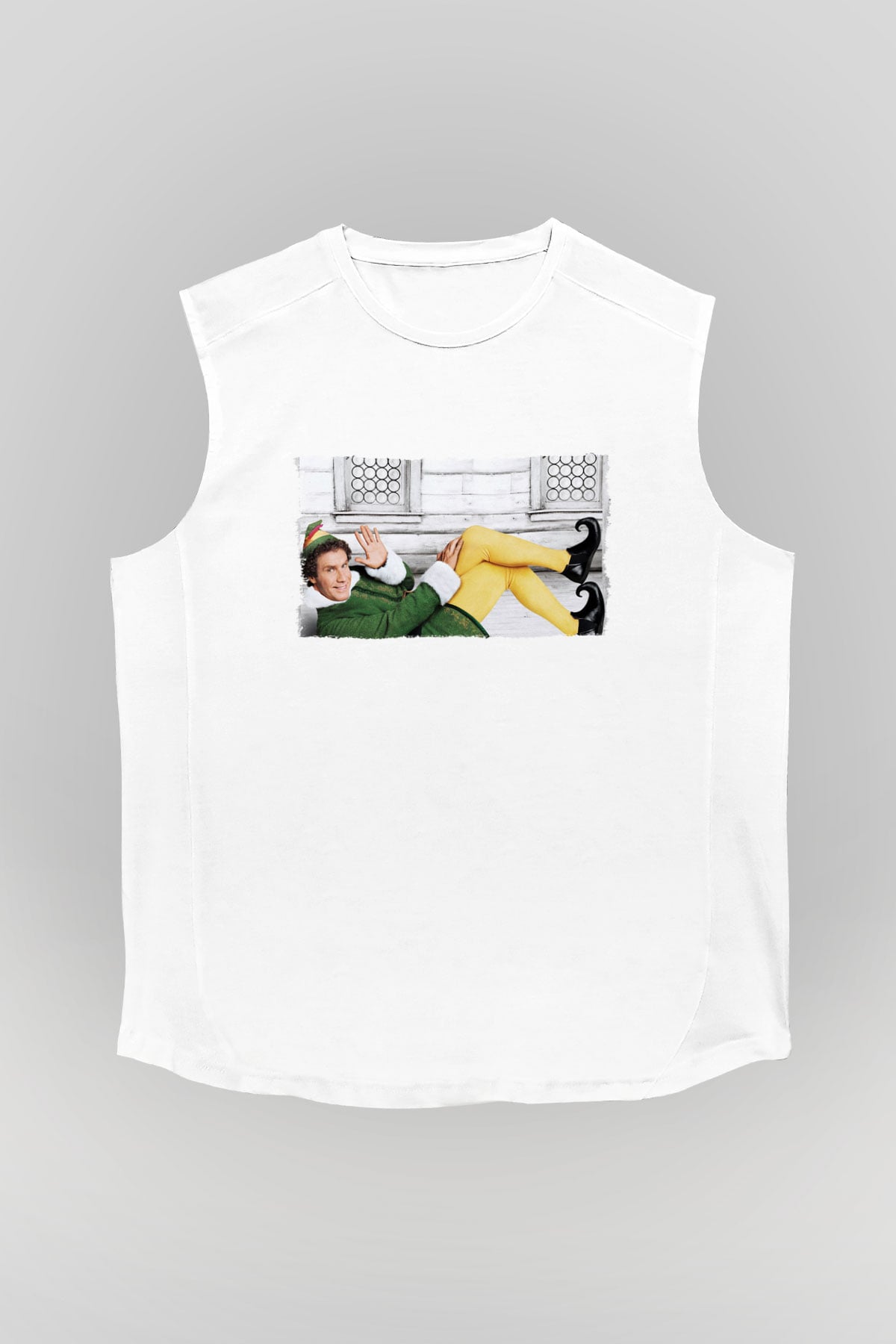 Elf Beyaz Unisex Kolsuz Tişört