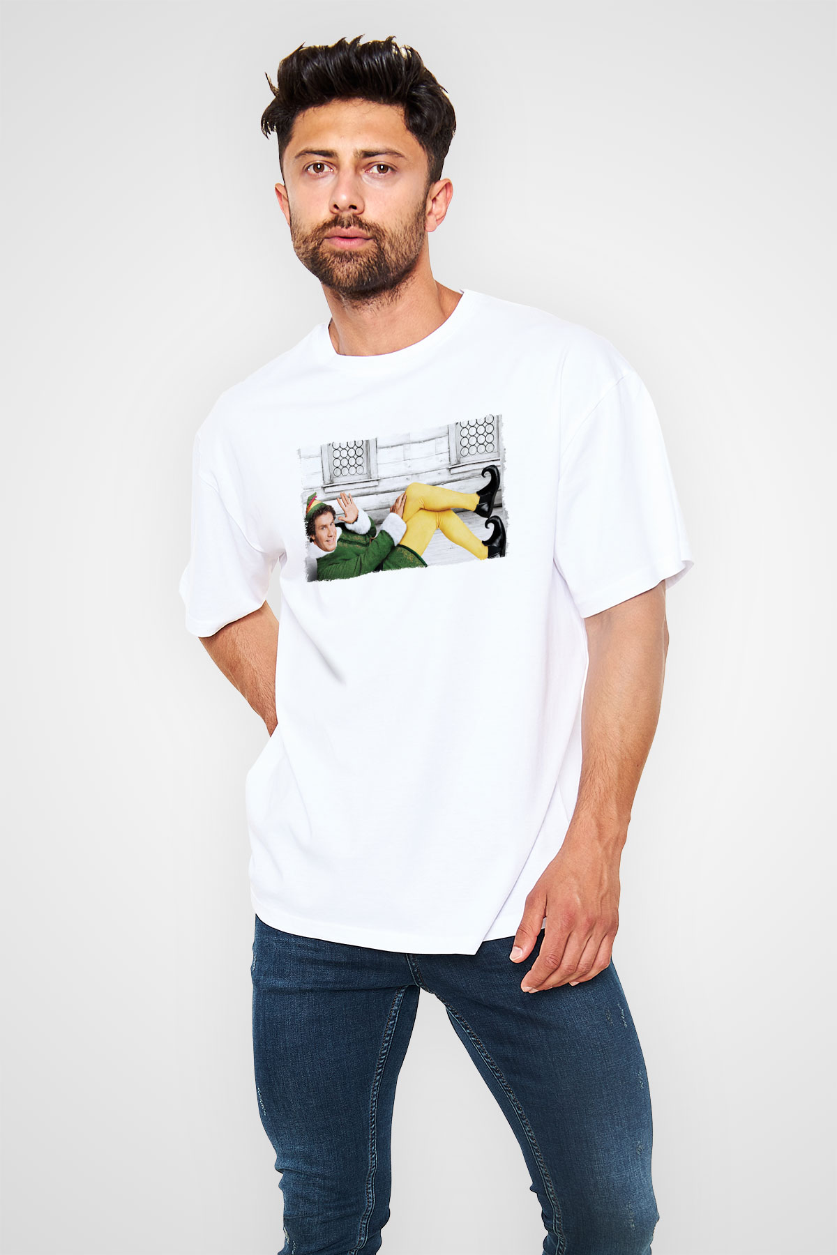 Elf Beyaz Oversize Tişört Oversize T-shirt