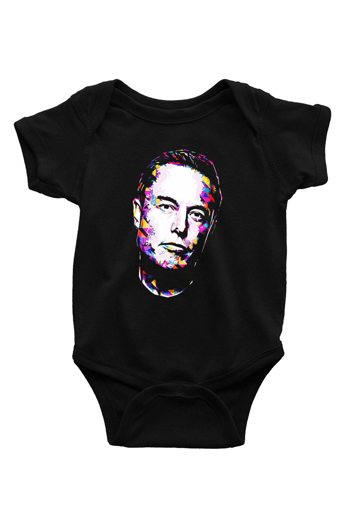 Elon Musk Baskılı Unisex Siyah Bebek Body - Zıbın