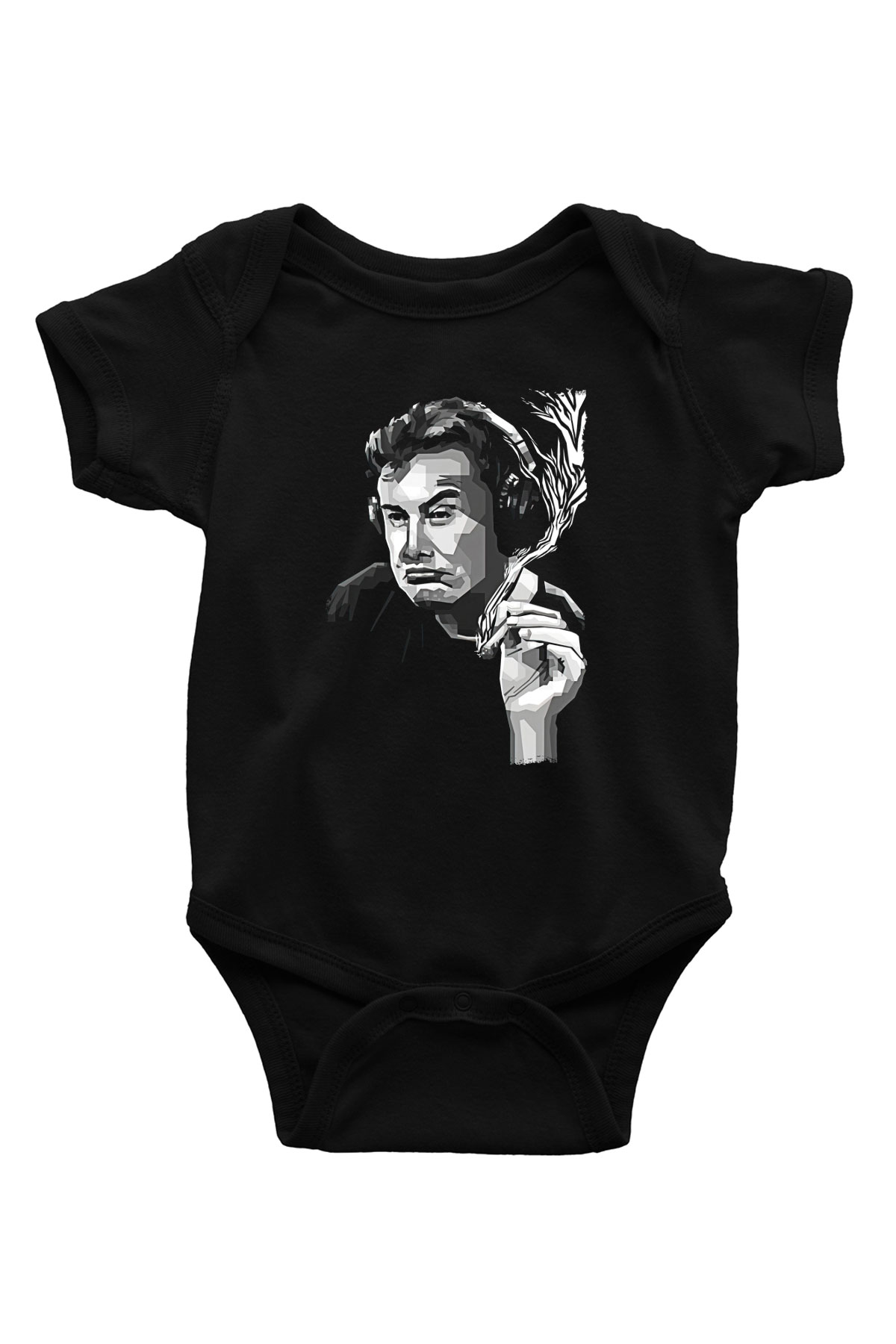 Elon Musk Baskılı Unisex Siyah Bebek Body - Zıbın