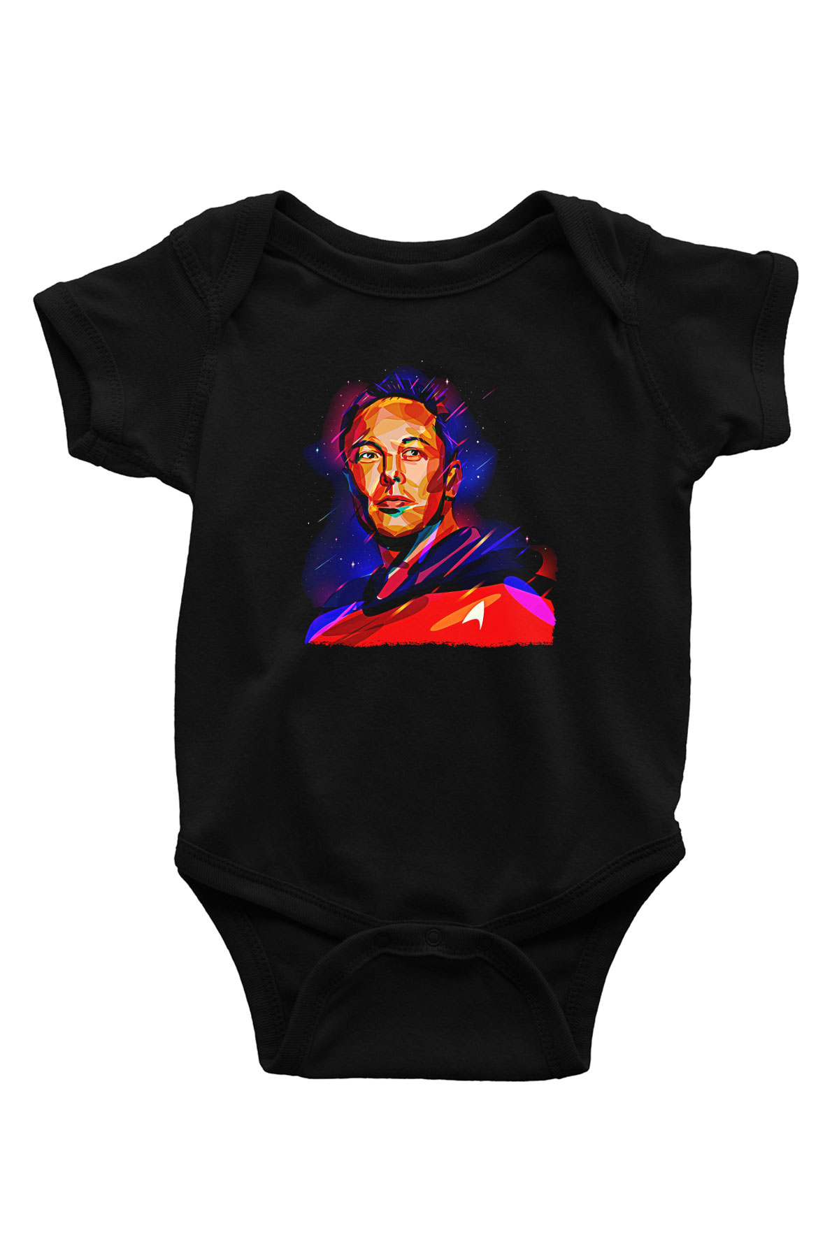 Elon Musk Baskılı Unisex Siyah Bebek Body - Zıbın