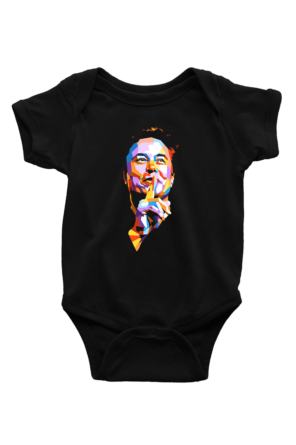 Elon Musk Baskılı Unisex Siyah Bebek Body - Zıbın