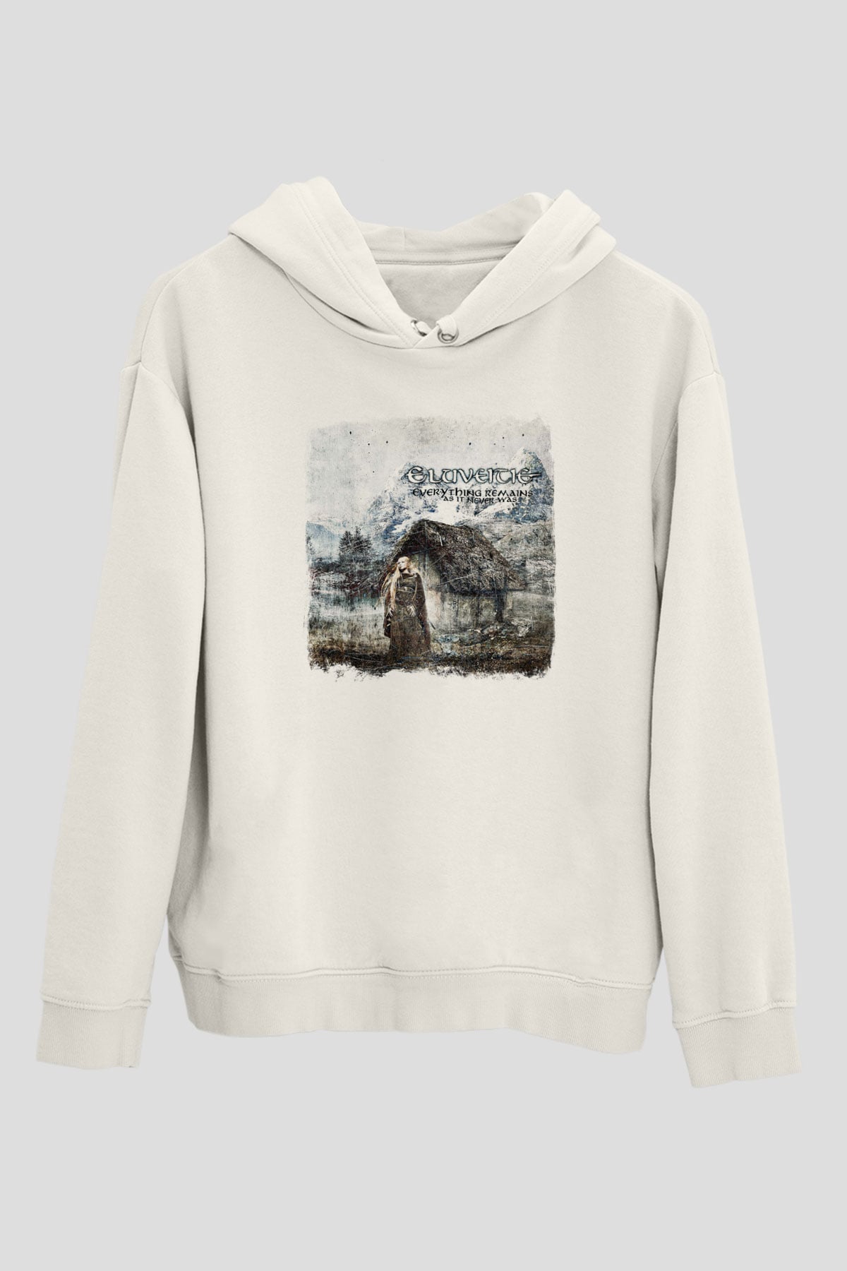 Eluveitie Baskılı Unisex Beyaz Hoodie