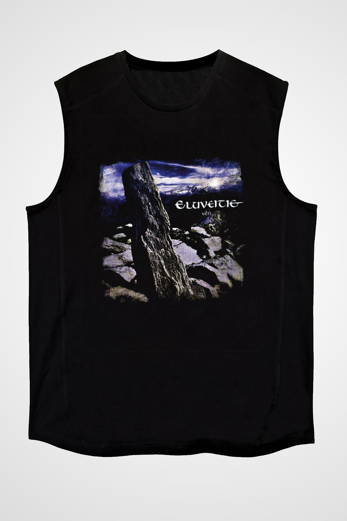 Eluveitie Baskılı Unisex Siyah Kolsuz Tişört