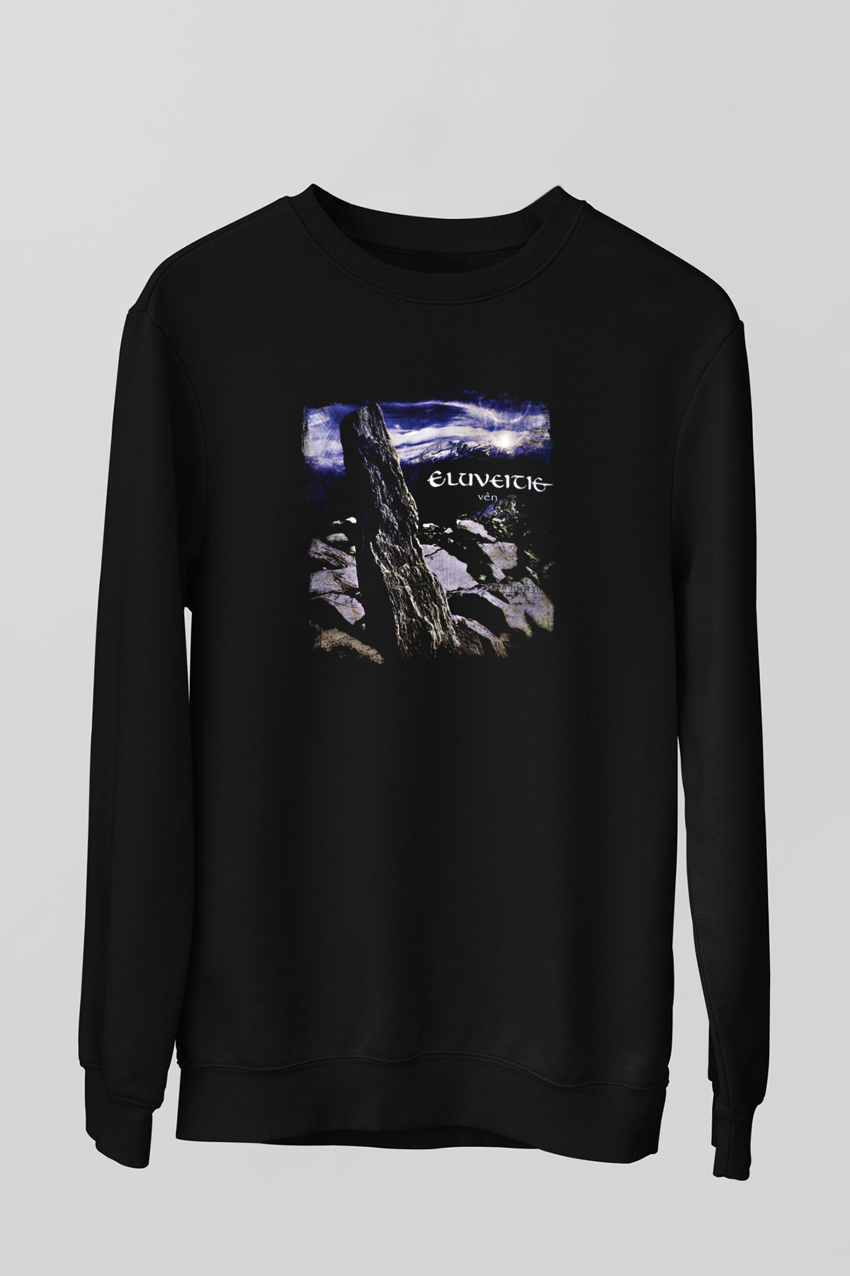 Eluveitie Baskılı Unisex Siyah Sweatshirt