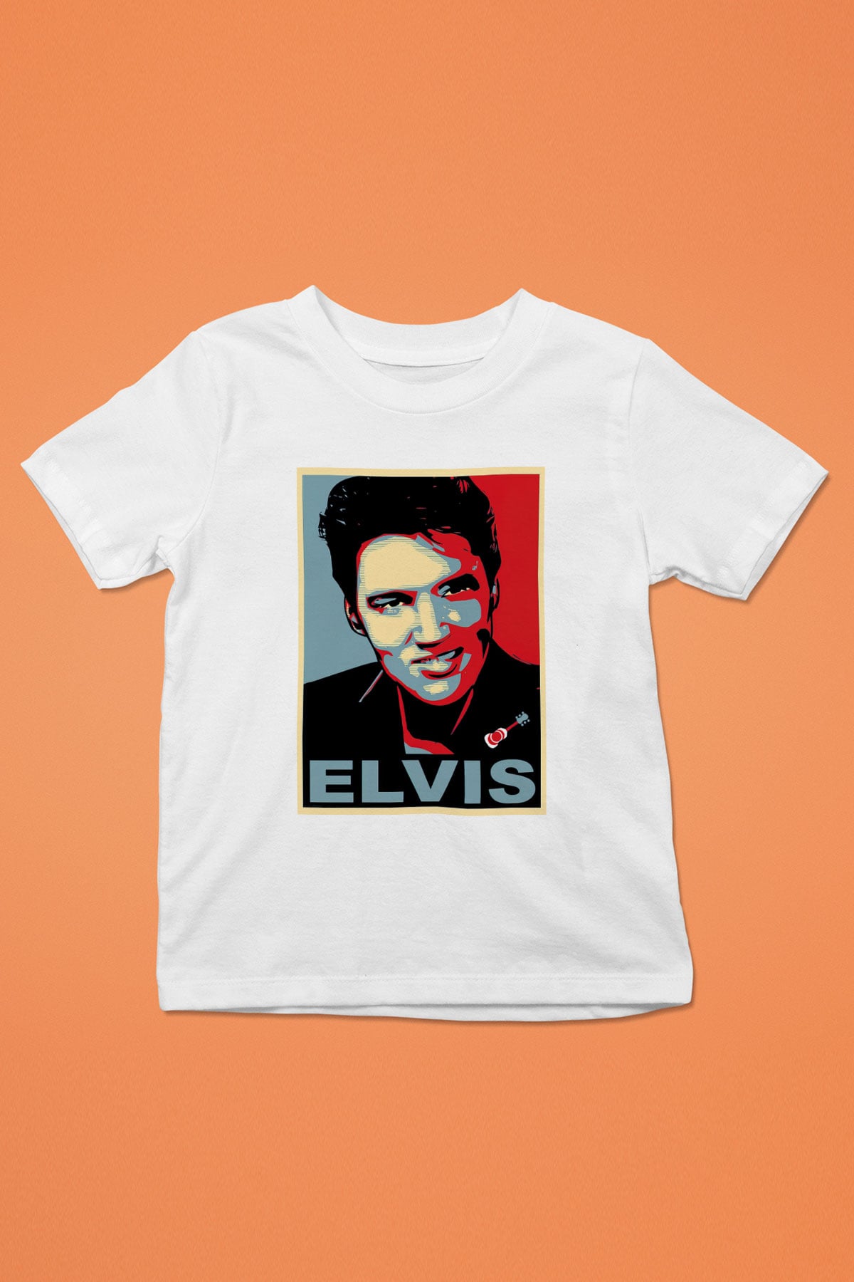 Elvis Presley Baskılı Beyaz Unisex Çocuk Tişört