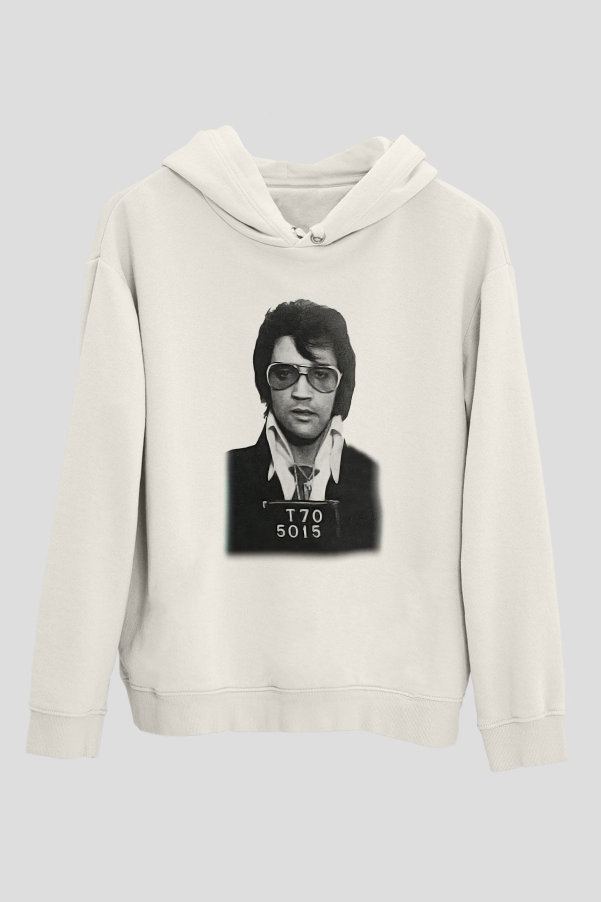 Elvis Presley Beyaz Unisex Kapşonlu Sweatshirt