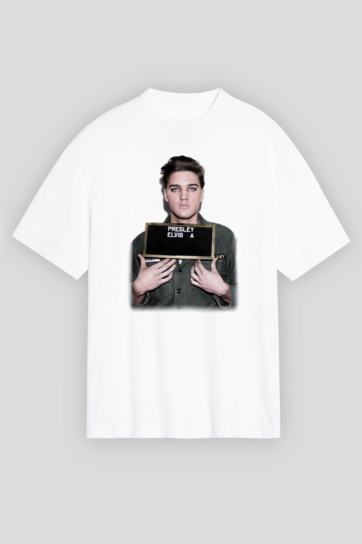 Elvis Presley Beyaz Unisex Oversize Tişört T-Shirt