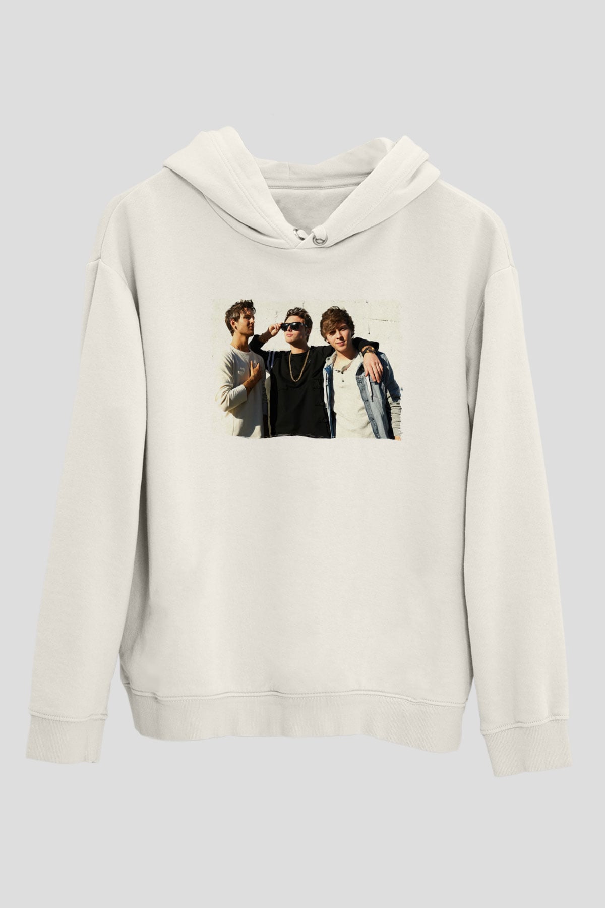 Emblem3 Beyaz Unisex Kapüşonlu Sweatshirt