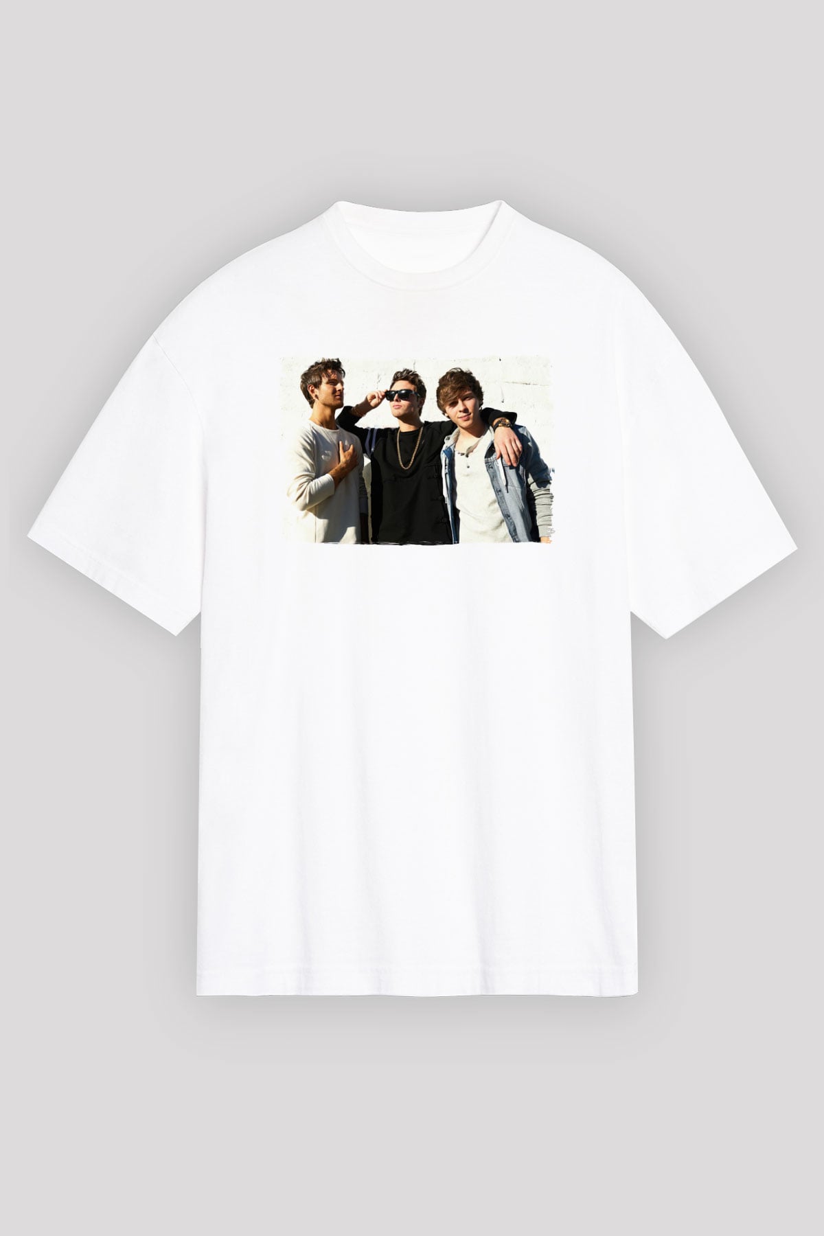 Emblem3 Beyaz Oversize Tişört Oversize T-shirt - TişörtFabrikası